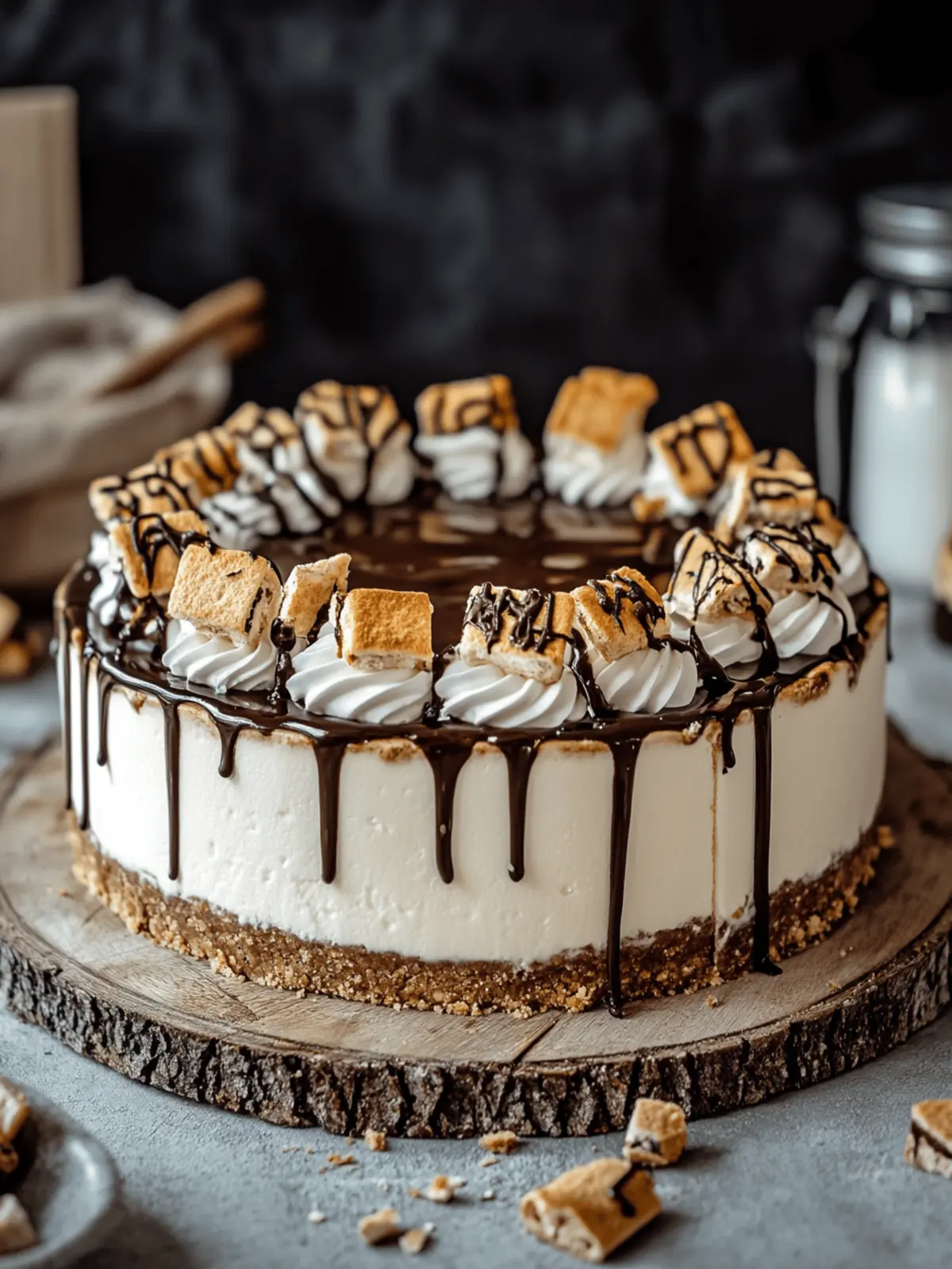 Indulge in Decadent S’mores Cheesecake Bliss at Home 2 Decadent S’mores Cheesecake