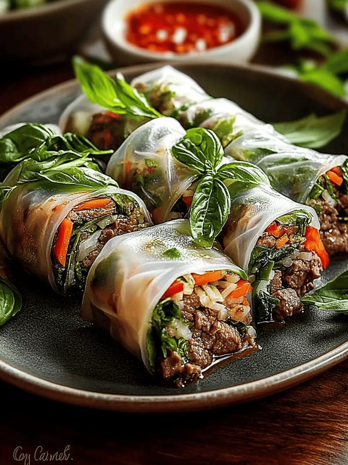 Thai Basil Beef Rolls