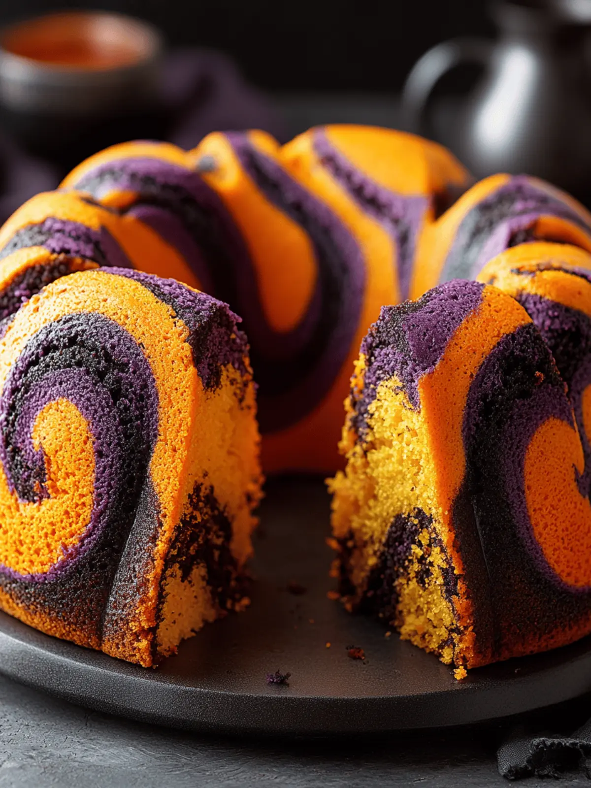 Spooky Swirl Halloween Bundt Cake