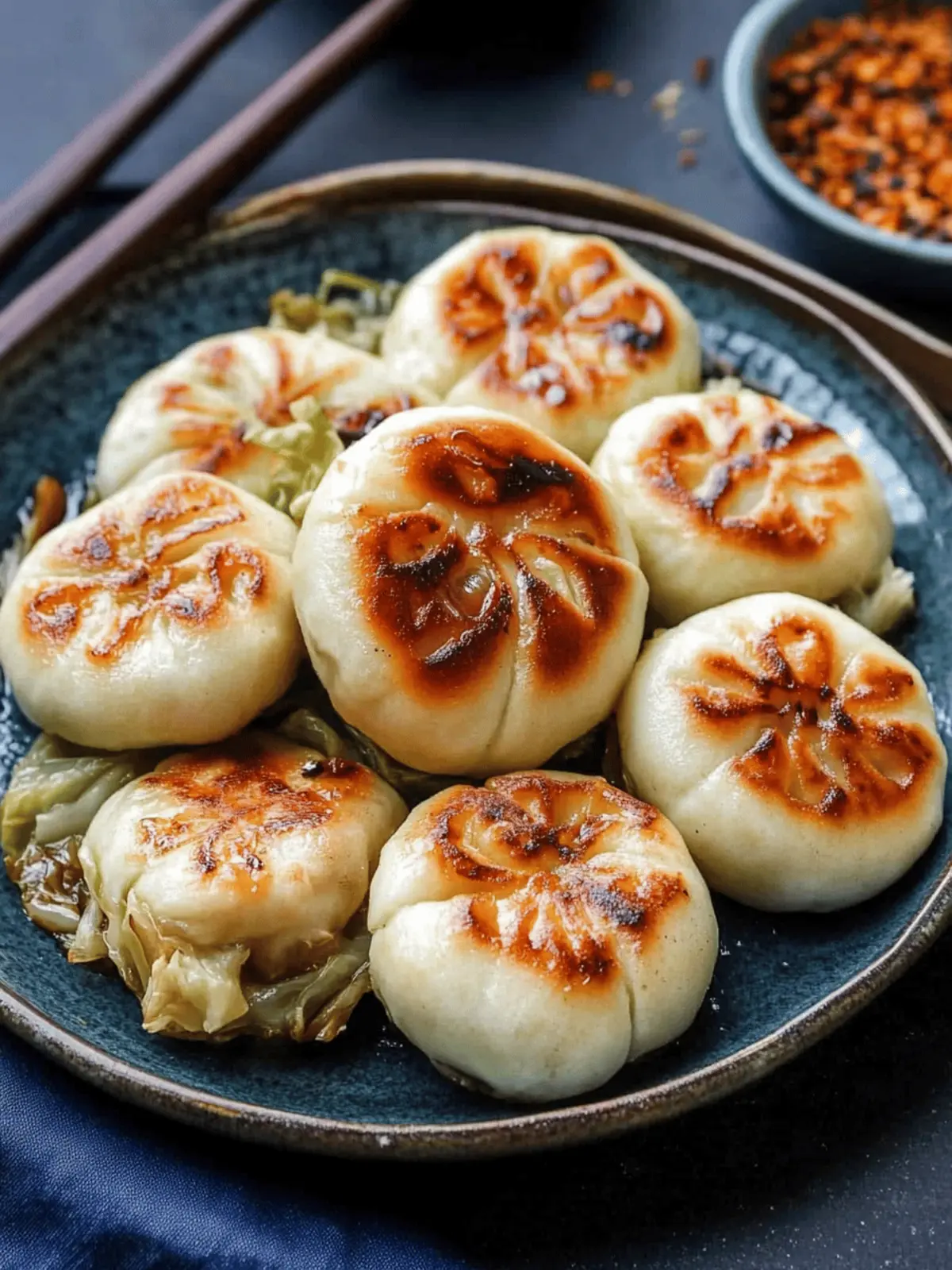 Pan-Fried Cabbage and Noodle Buns