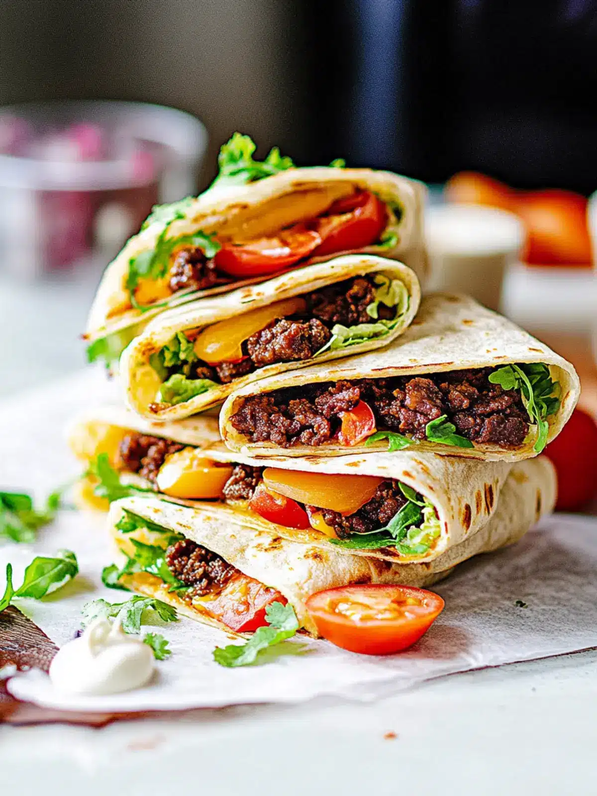 Crunchy Beef Tortilla Folded Wrap