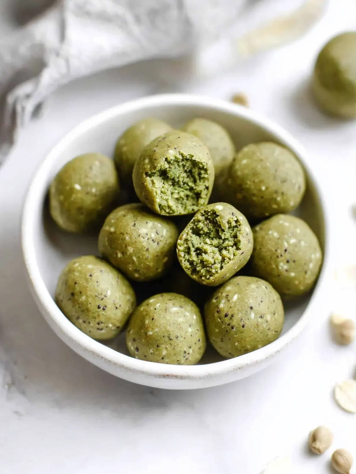 Matcha Cookie Dough Protein Bites