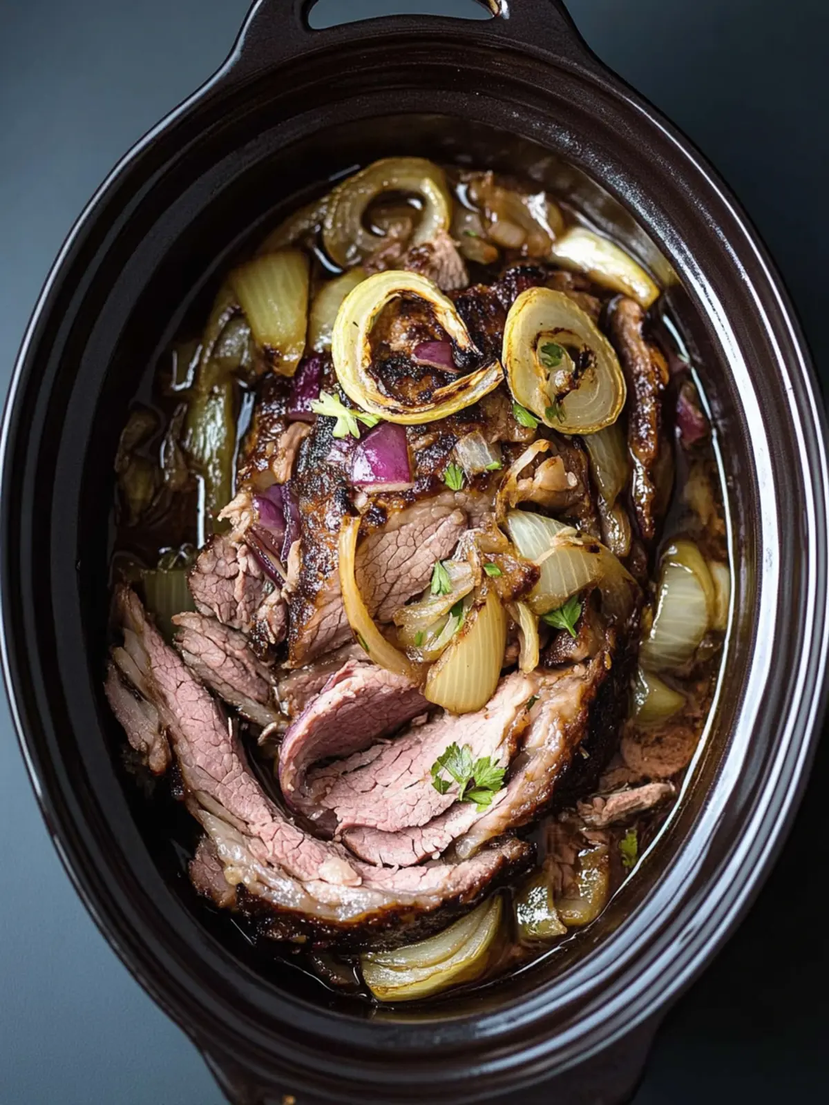 Slow Cooker Beef Brisket and Onions