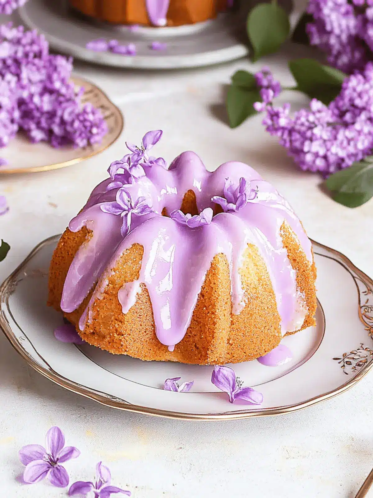 Lilac Bundt Cakes
