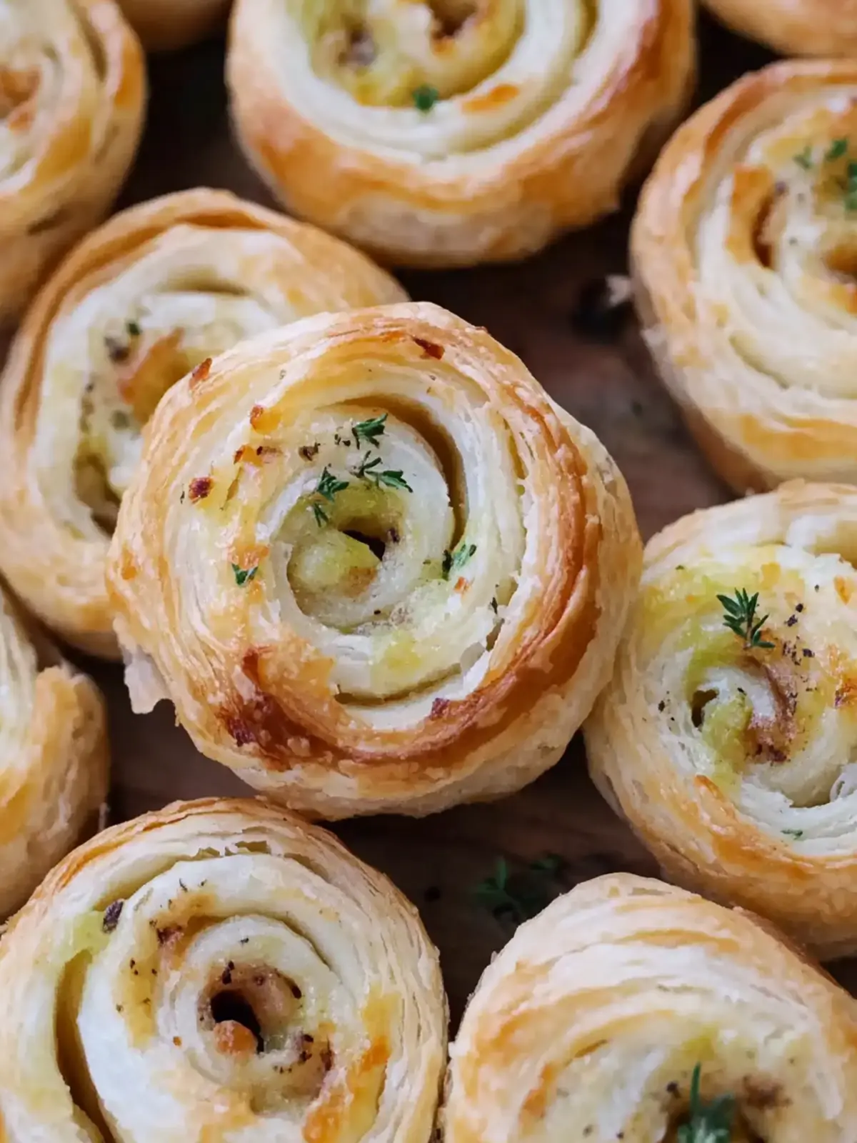 Tender Garlic Puff Pastry Pinwheels