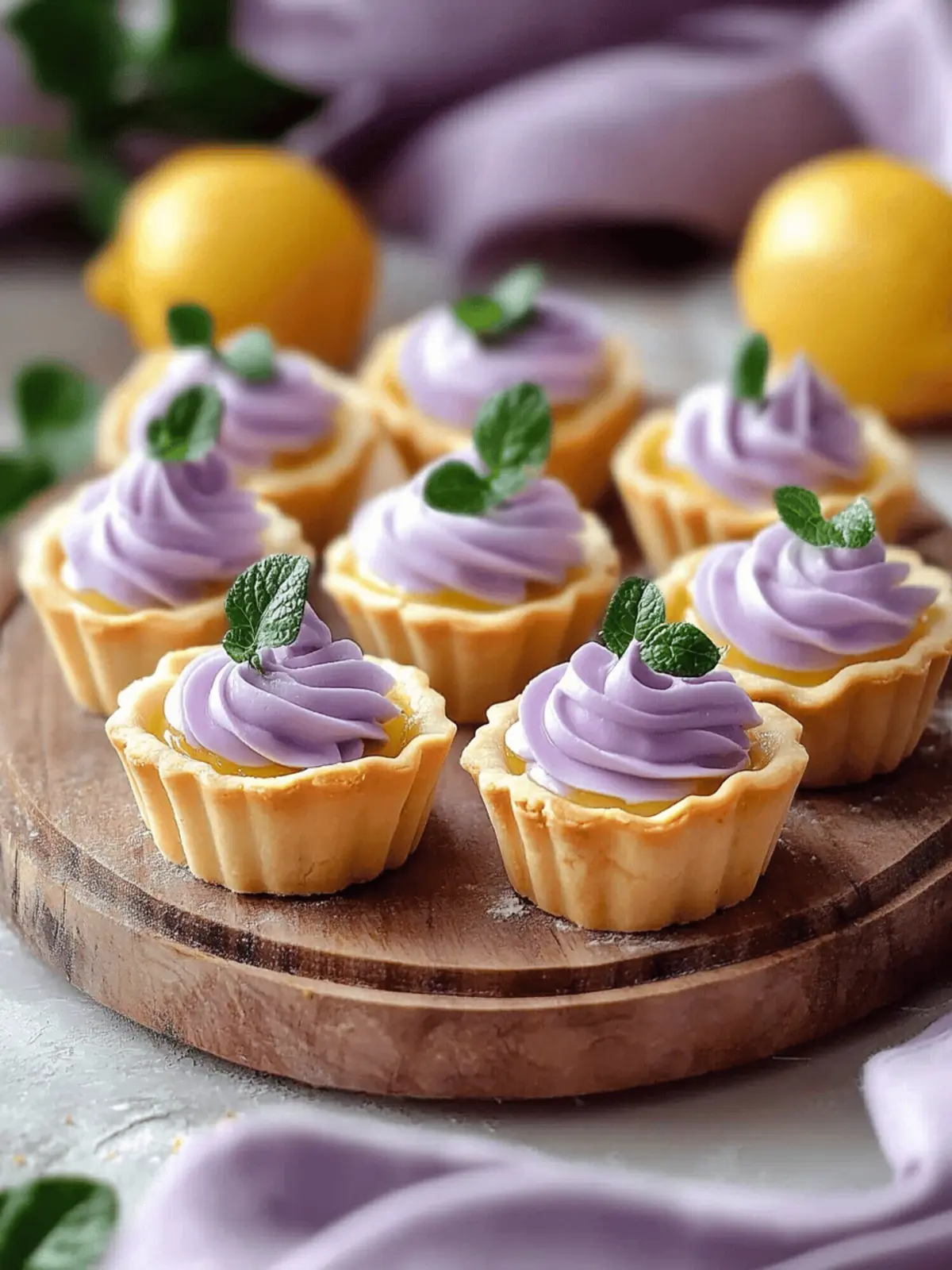 Mini Lemon Tart with Lilac Meringue for a Sweet Surprise 2 Mini Lemon Tart