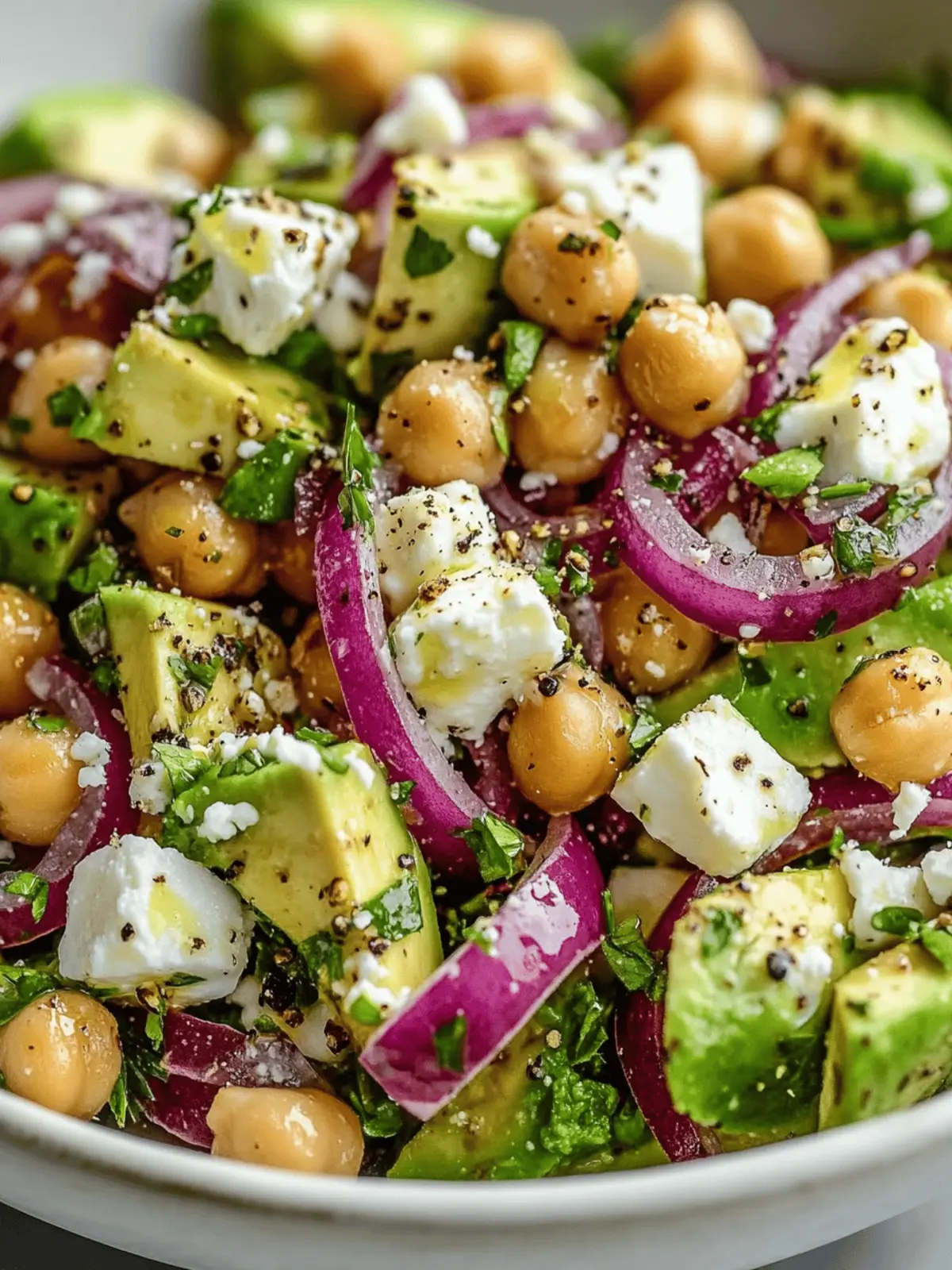 Chickpea Feta Avocado Salad