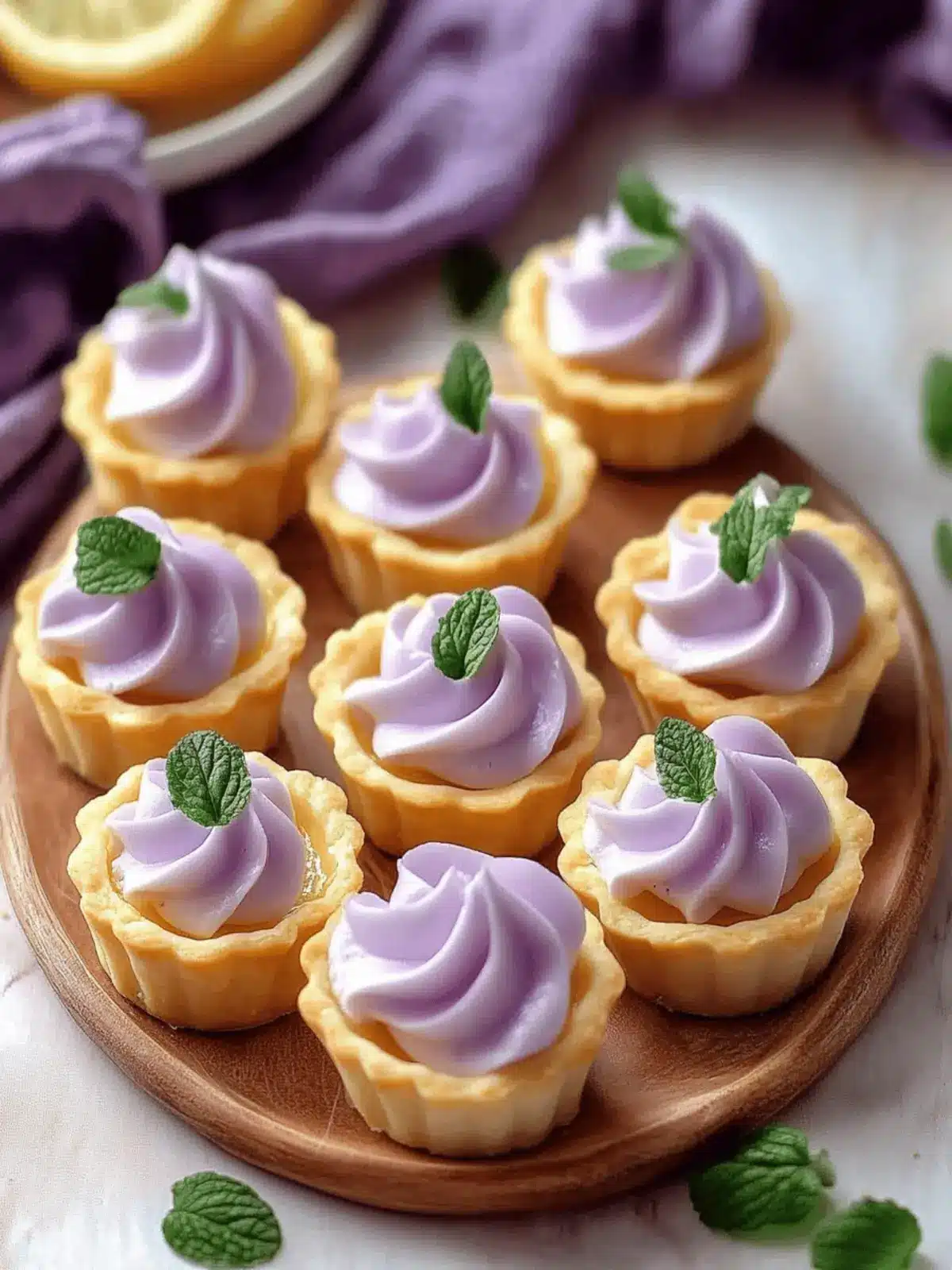 Mini Lemon Tart with Lilac Meringue for a Sweet Surprise 5 Mini Lemon Tart
