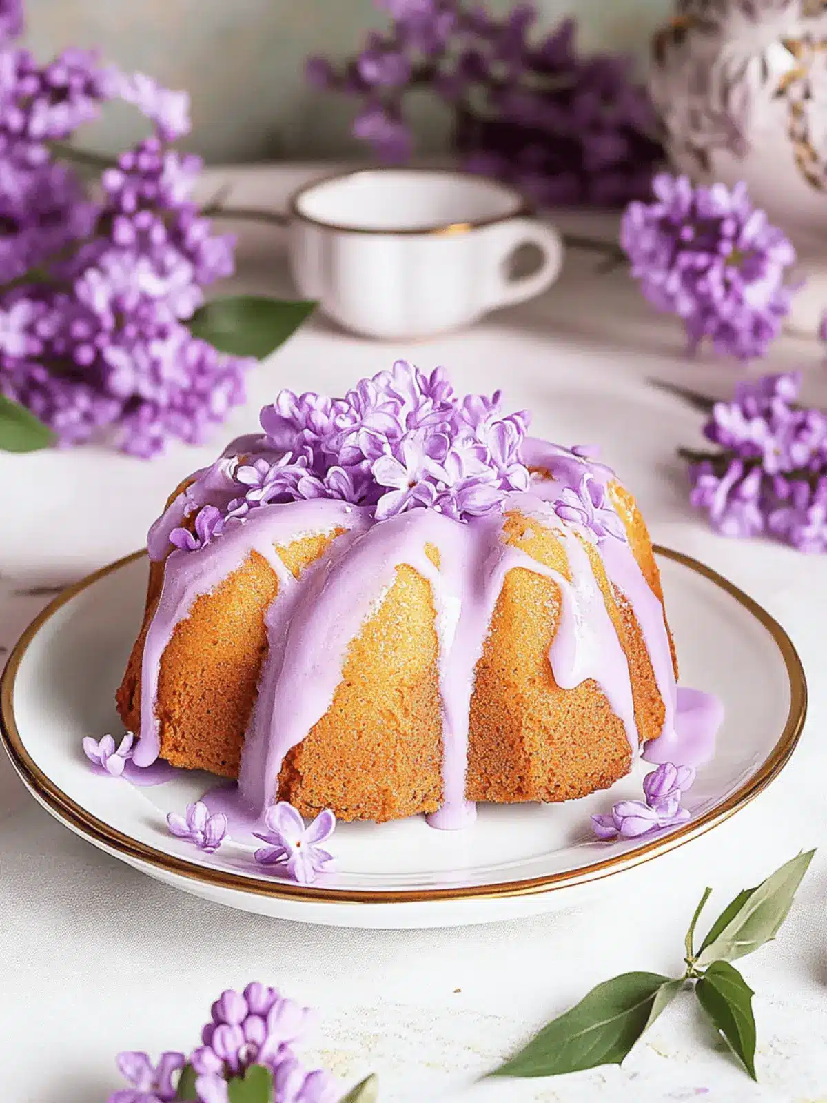 Lilac Bundt Cakes