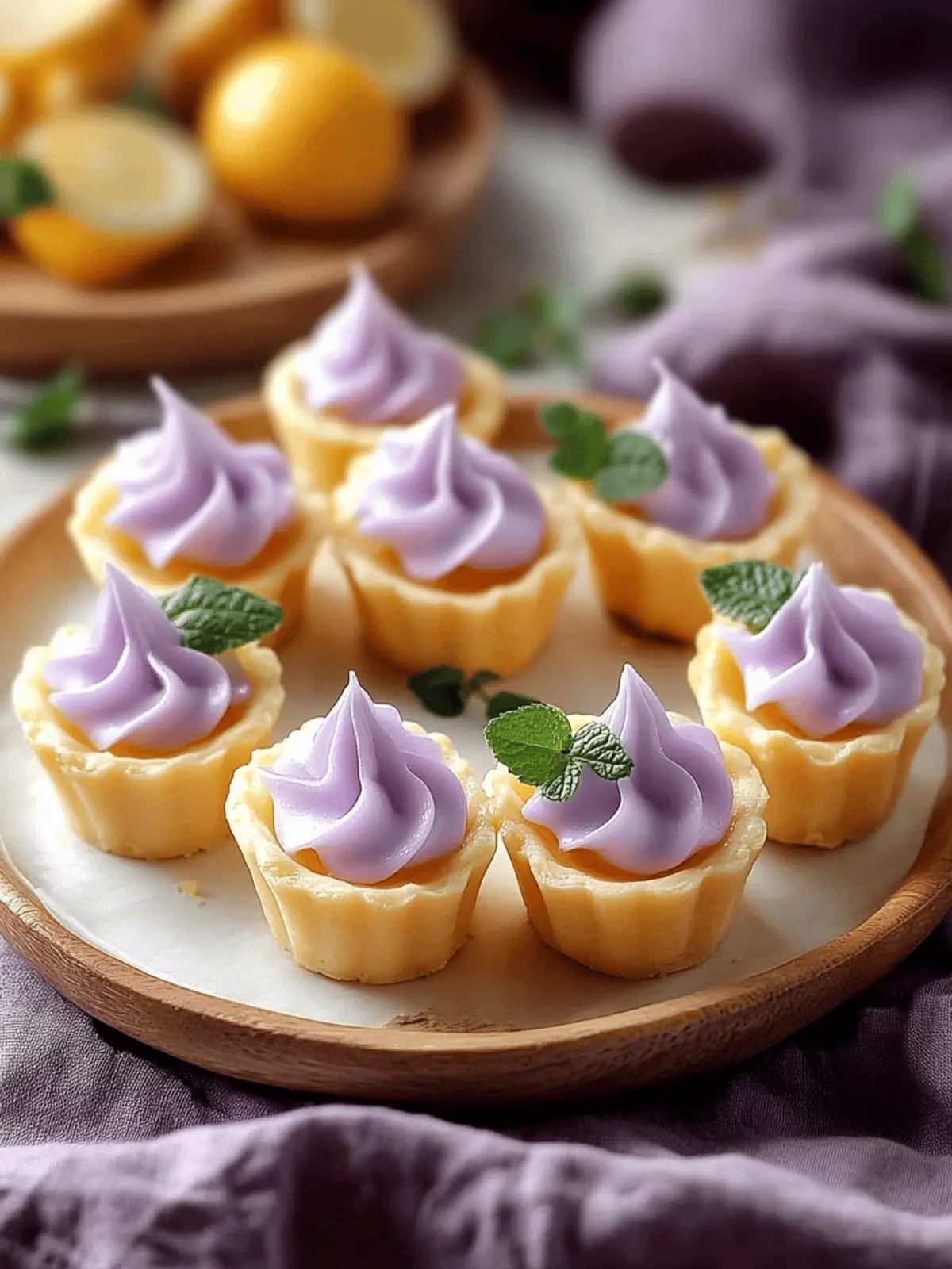 Mini Lemon Tart with Lilac Meringue for a Sweet Surprise 3 Mini Lemon Tart