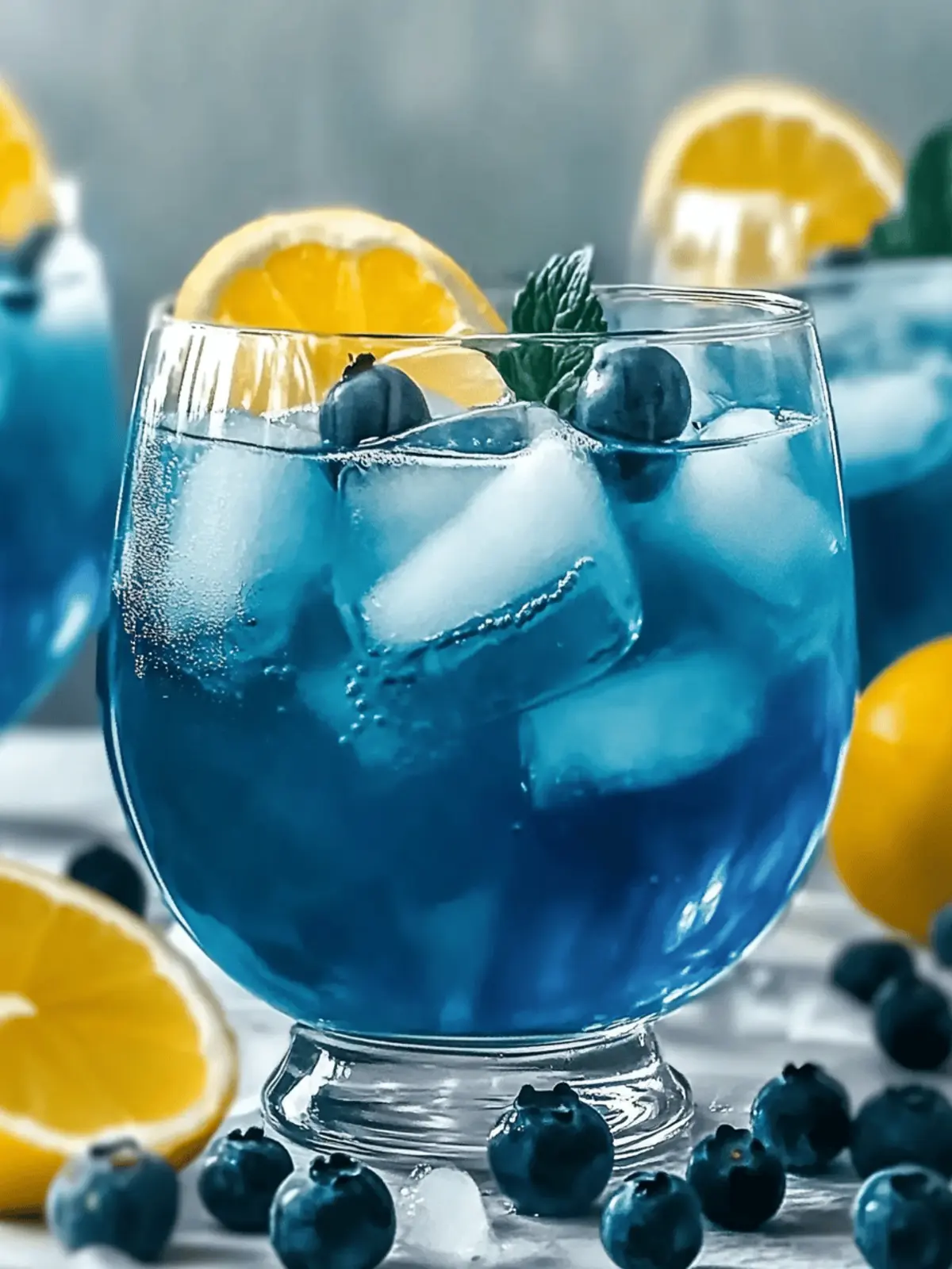 Winter Sapphire Punch Cocktail