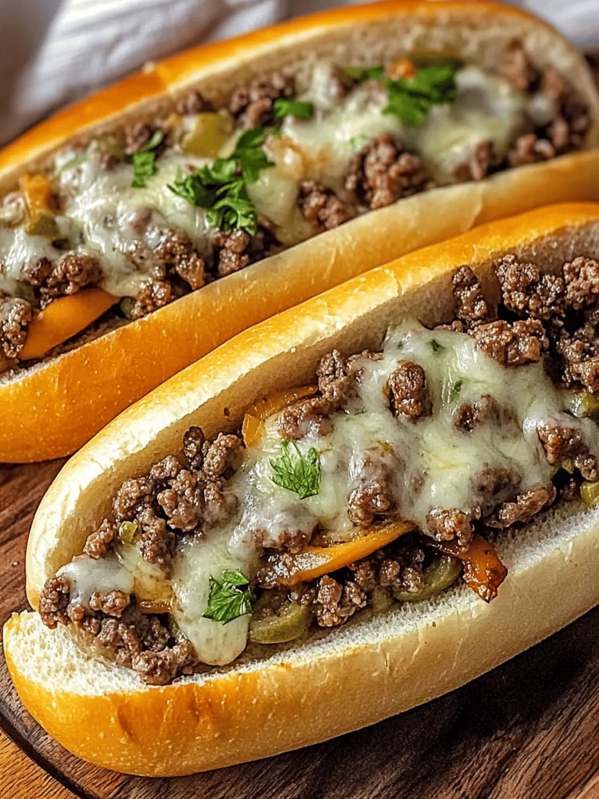 Ground Beef Philly Cheesesteaks