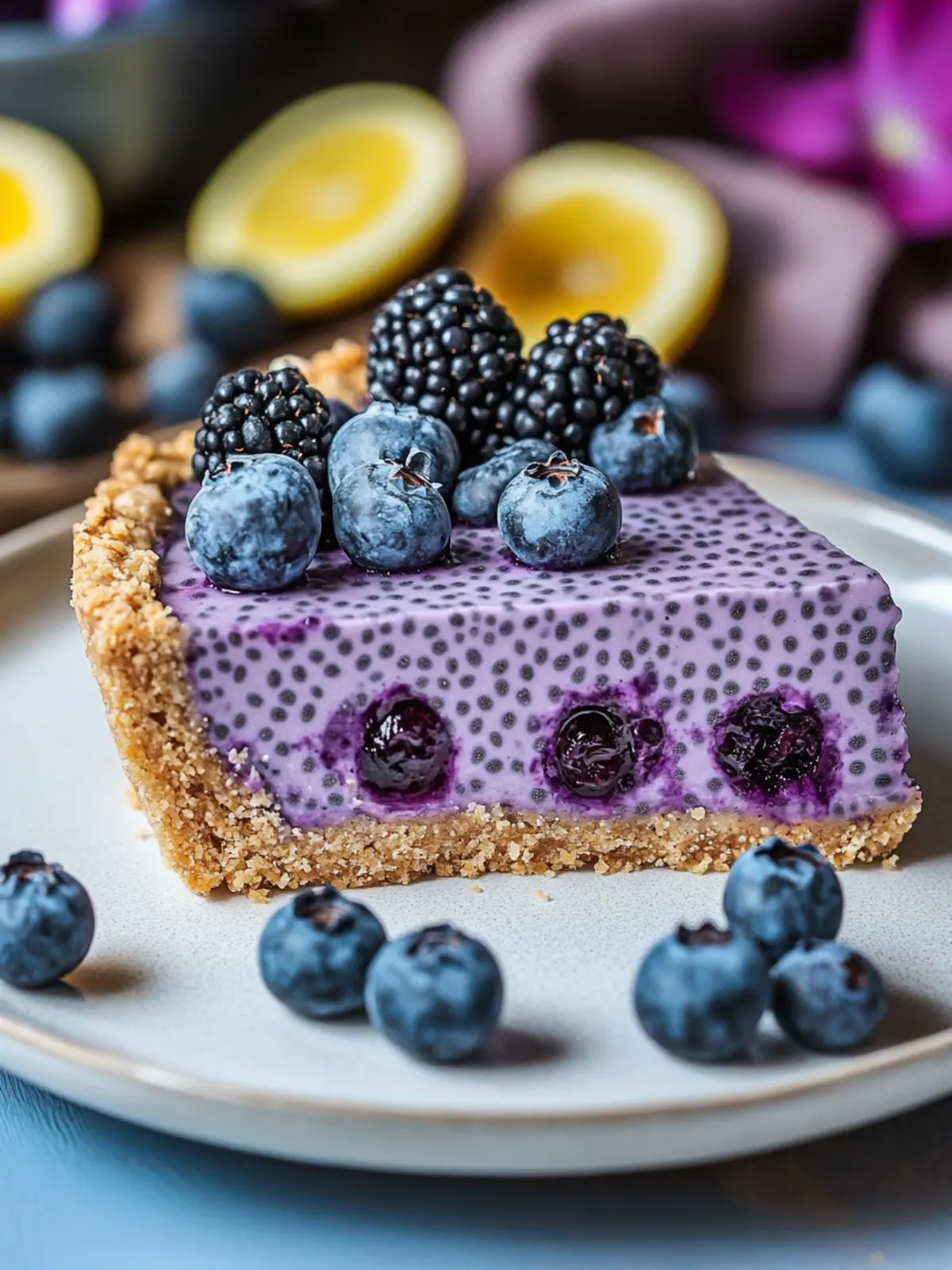 No-Bake Blueberry Chia Seed Pie