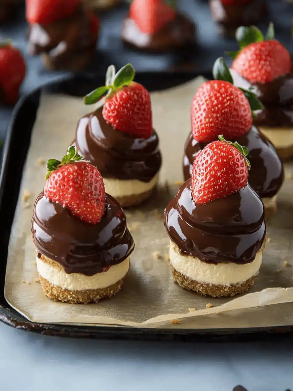 Chocolate Dipped Strawberry Cheesecake