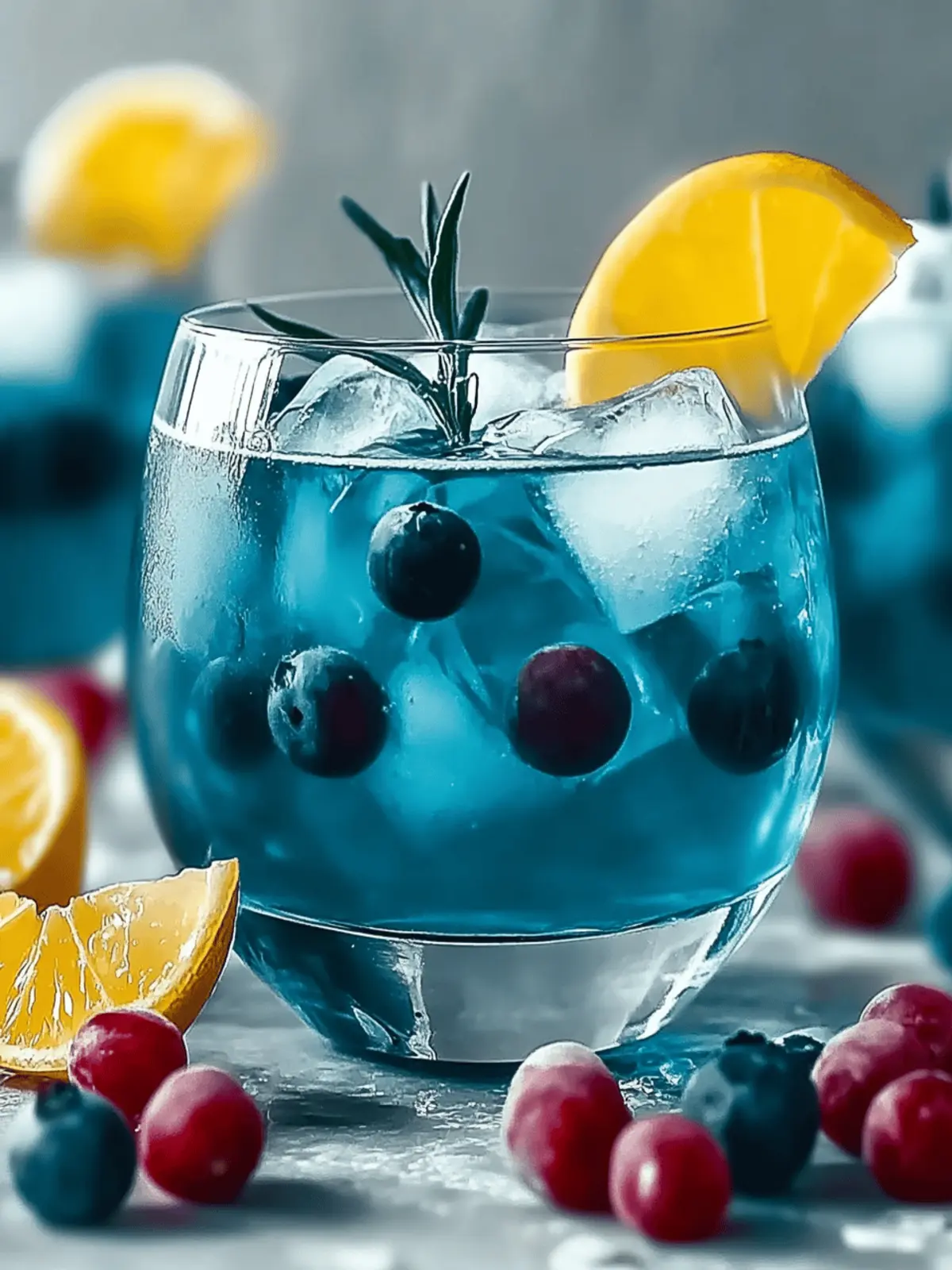 Winter Sapphire Punch Cocktail