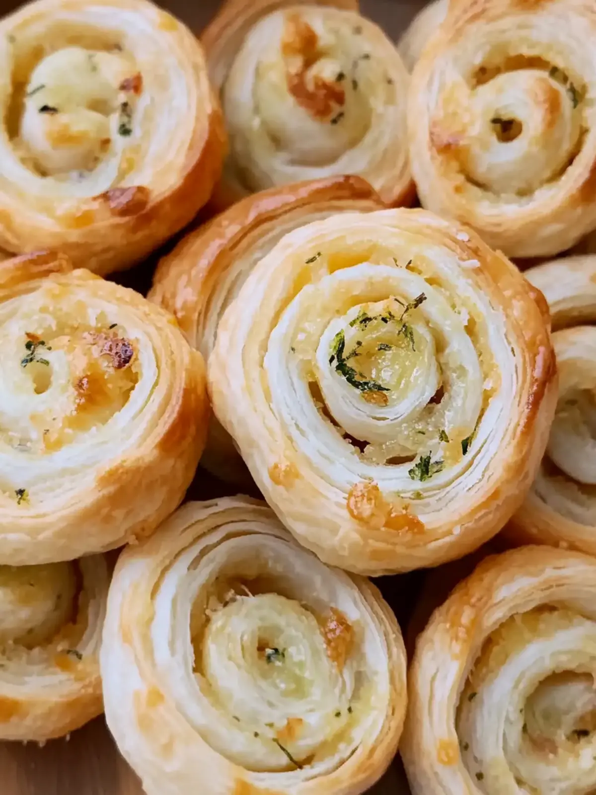 Tender Garlic Puff Pastry Pinwheels