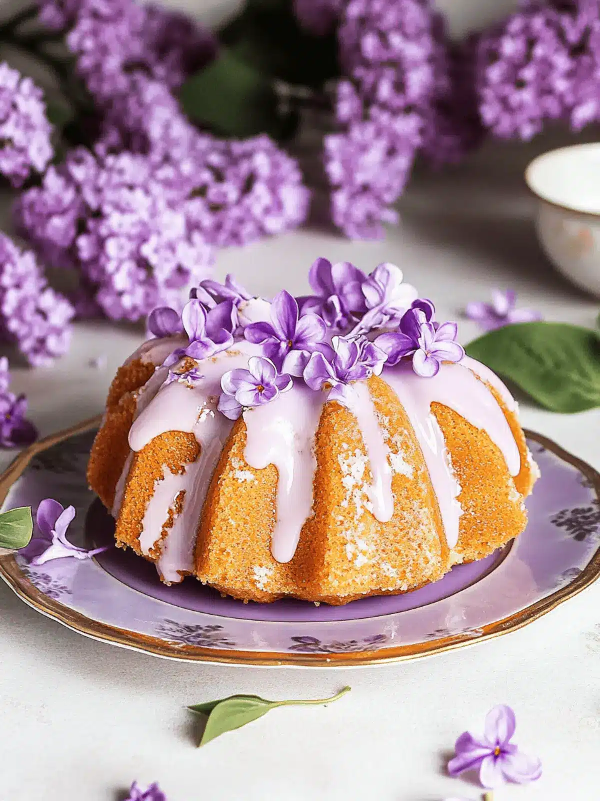 Lilac Bundt Cakes