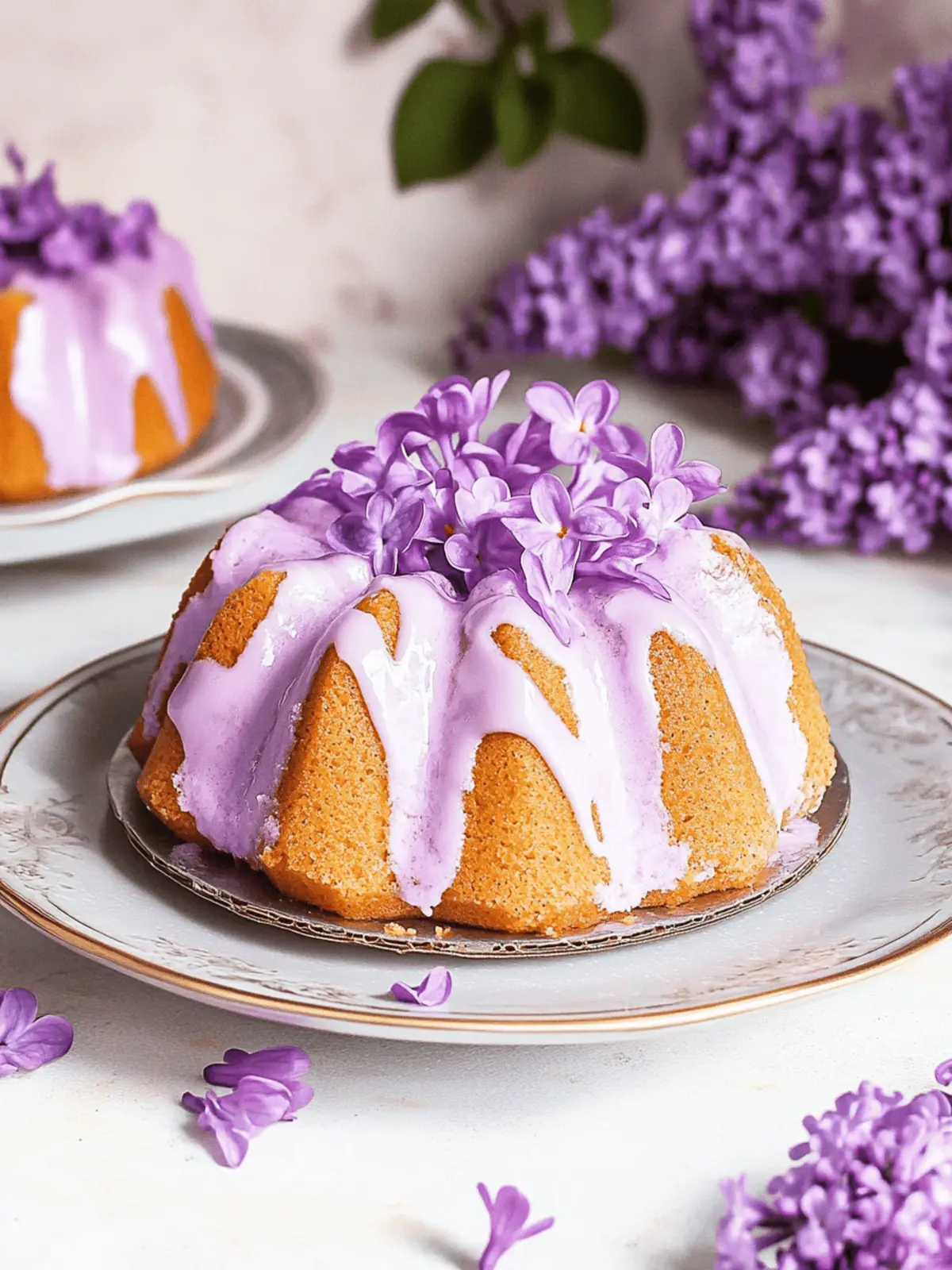 Lilac Bundt Cakes