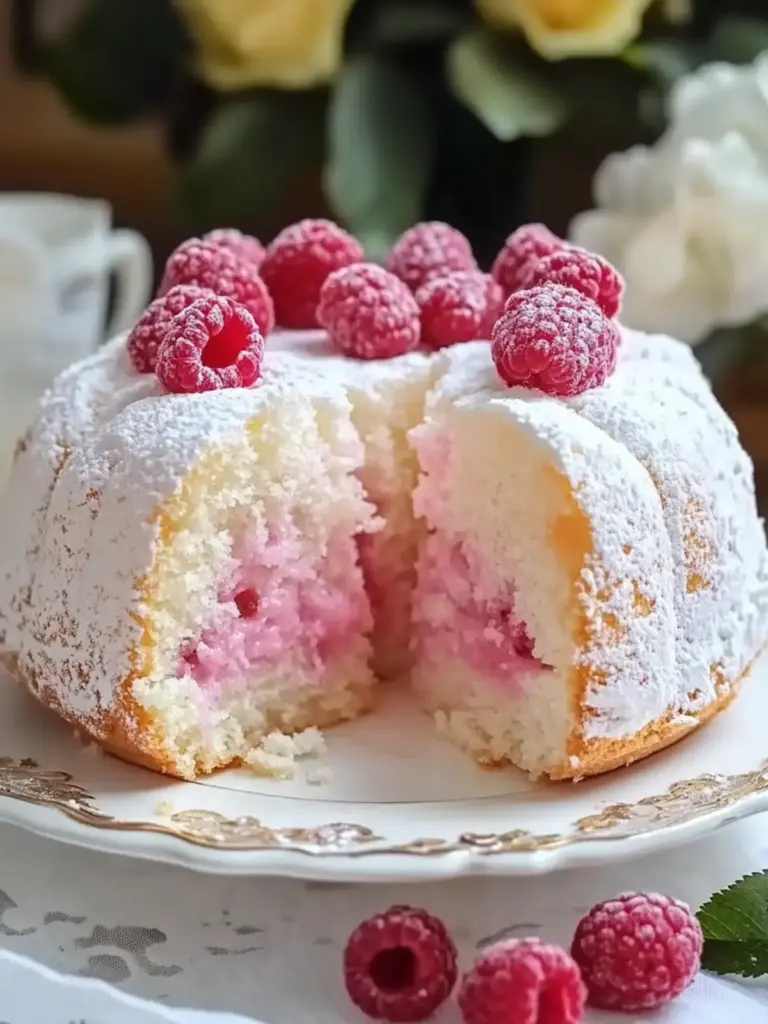 Raspberry Angel Food Cake