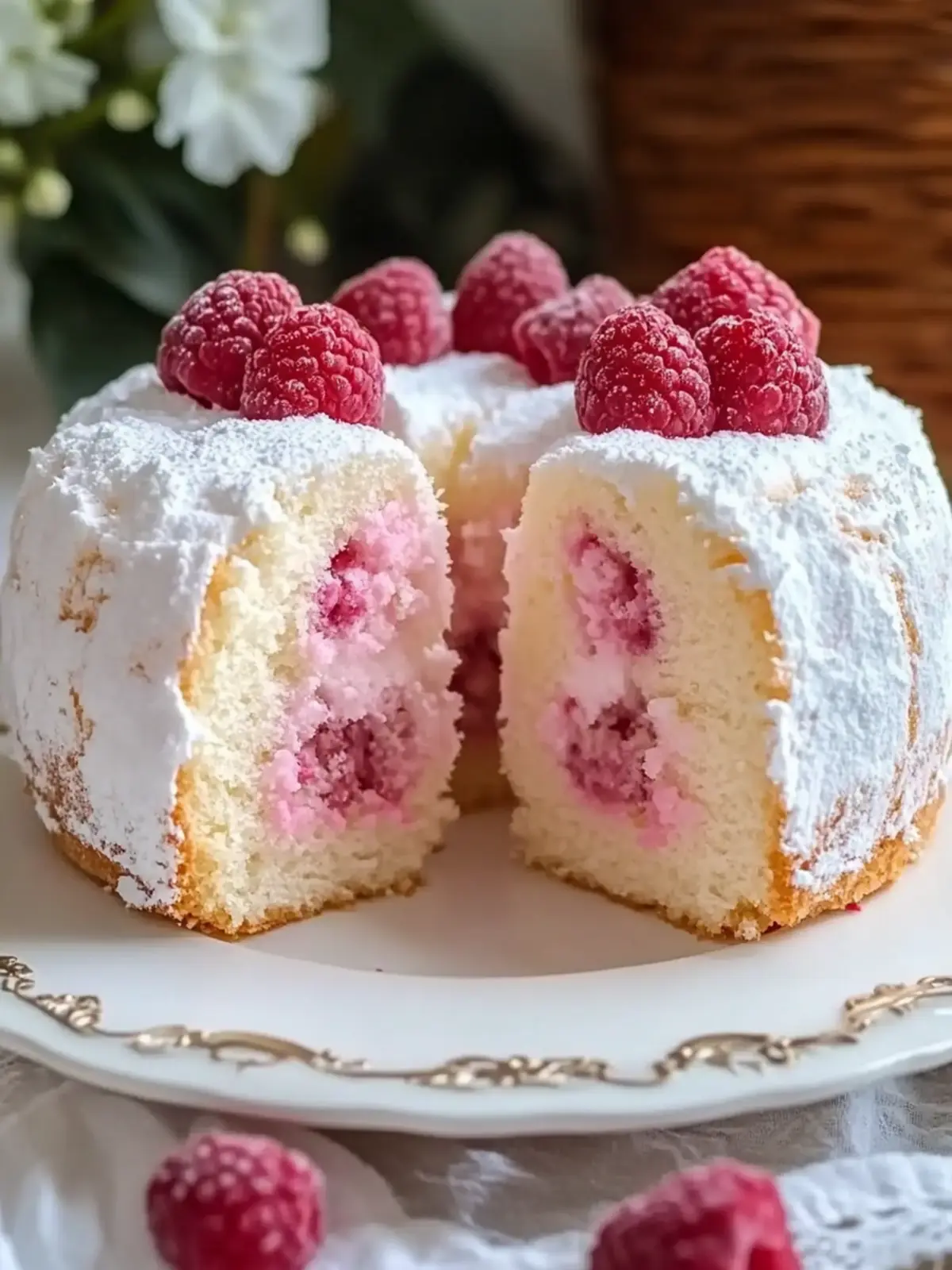Deliciously Light Raspberry Angel Food Cake Recipe to Indulge 3 Raspberry Angel Food Cake