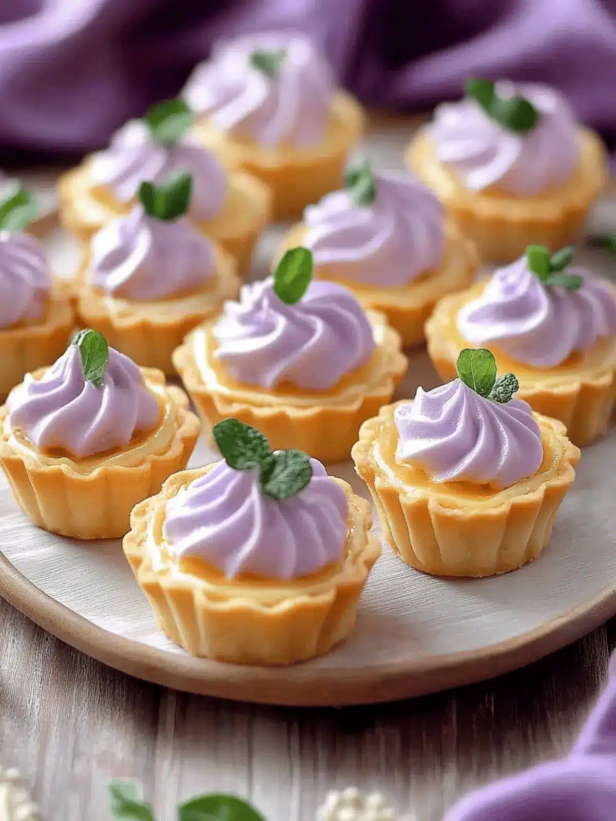 Mini Lemon Tart with Lilac Meringue for a Sweet Surprise 4 Mini Lemon Tart