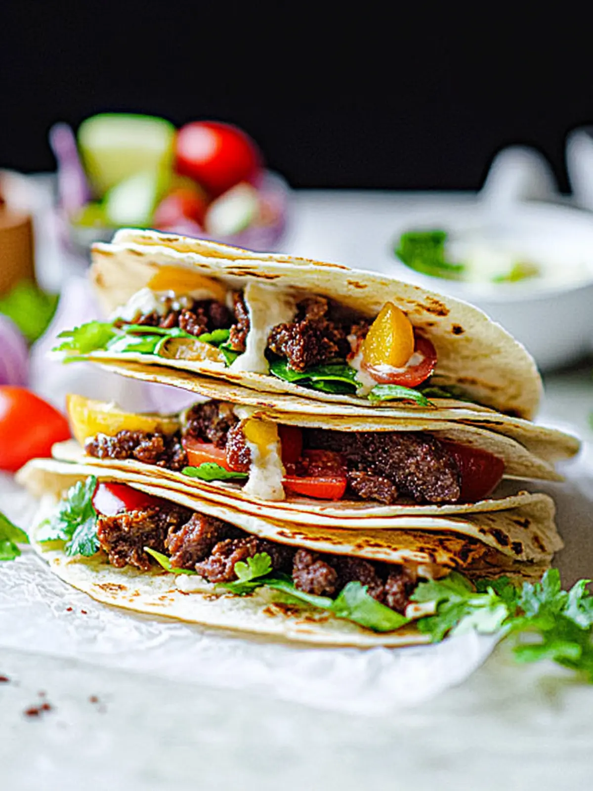 Crunchy Beef Tortilla Folded Wrap