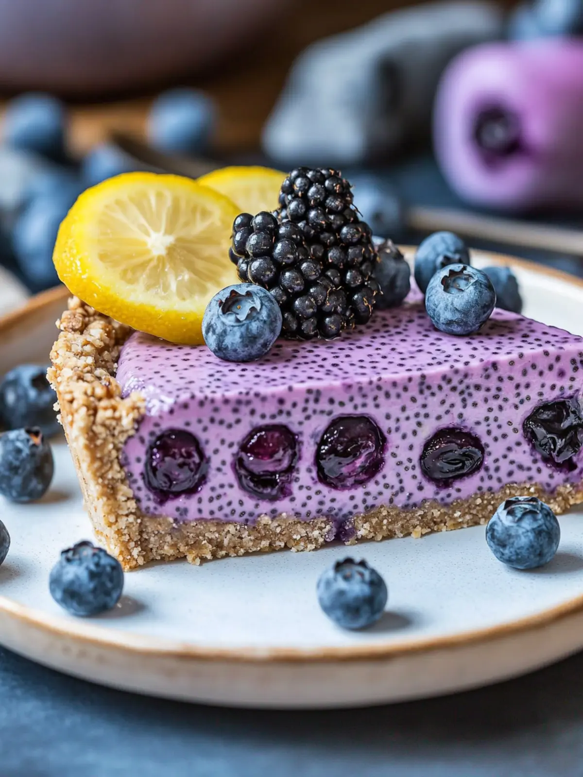 No-Bake Blueberry Chia Seed Pie