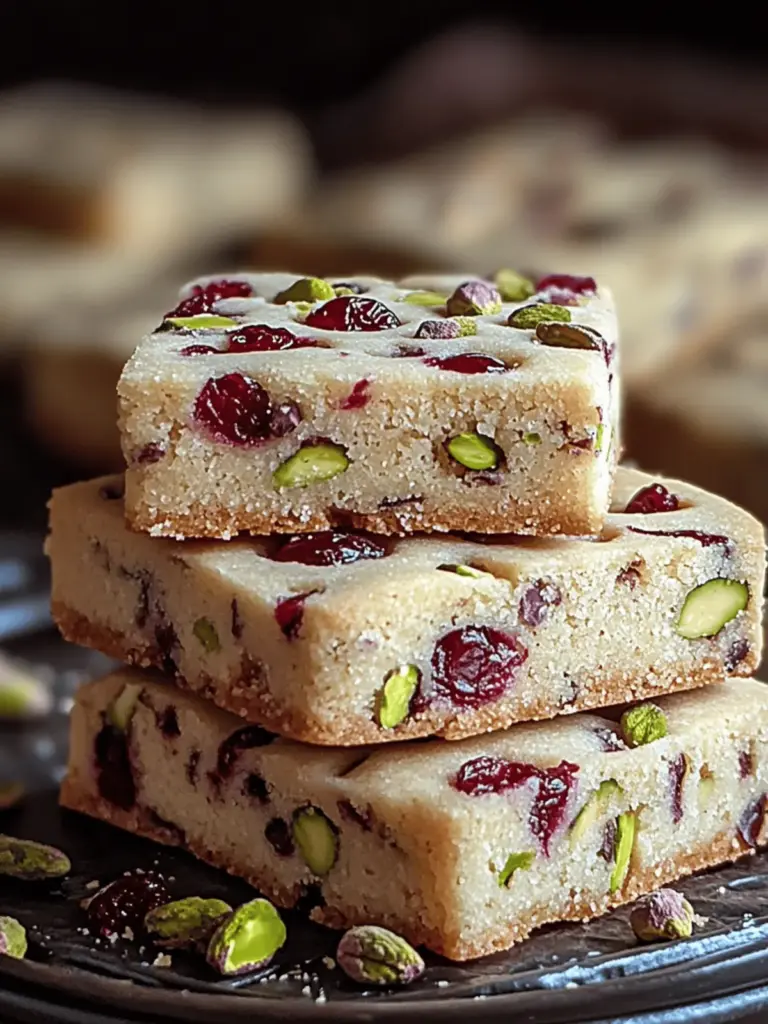 Cranberry Pistachio Shortbread Cookies