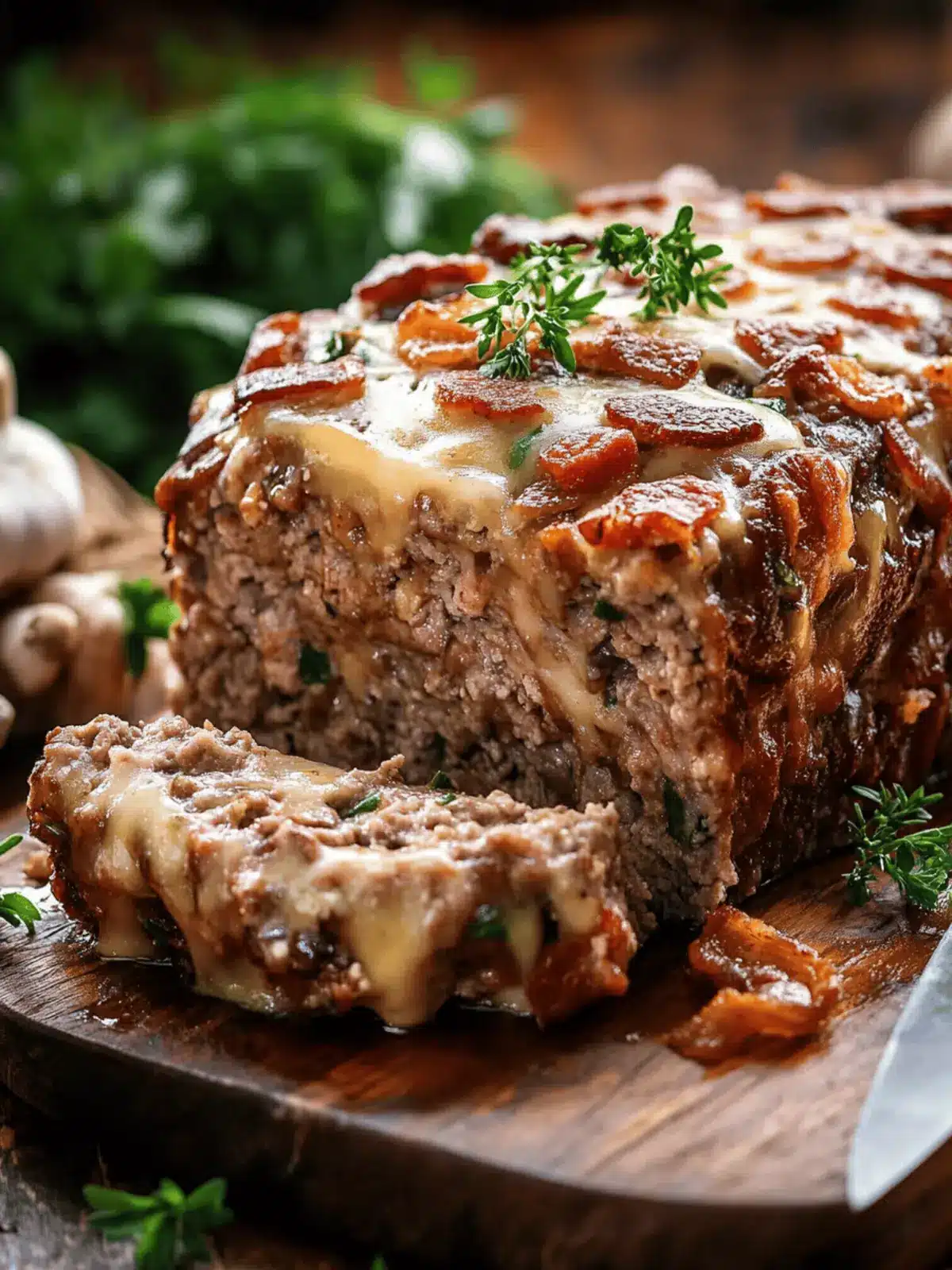 Bacon Mushroom Swiss Meatloaf