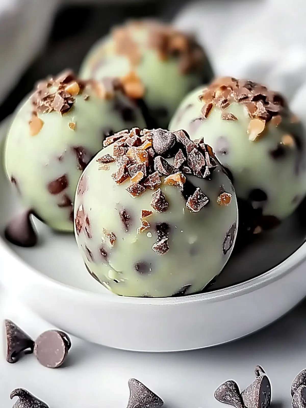 Mint Chocolate Chip Protein Balls