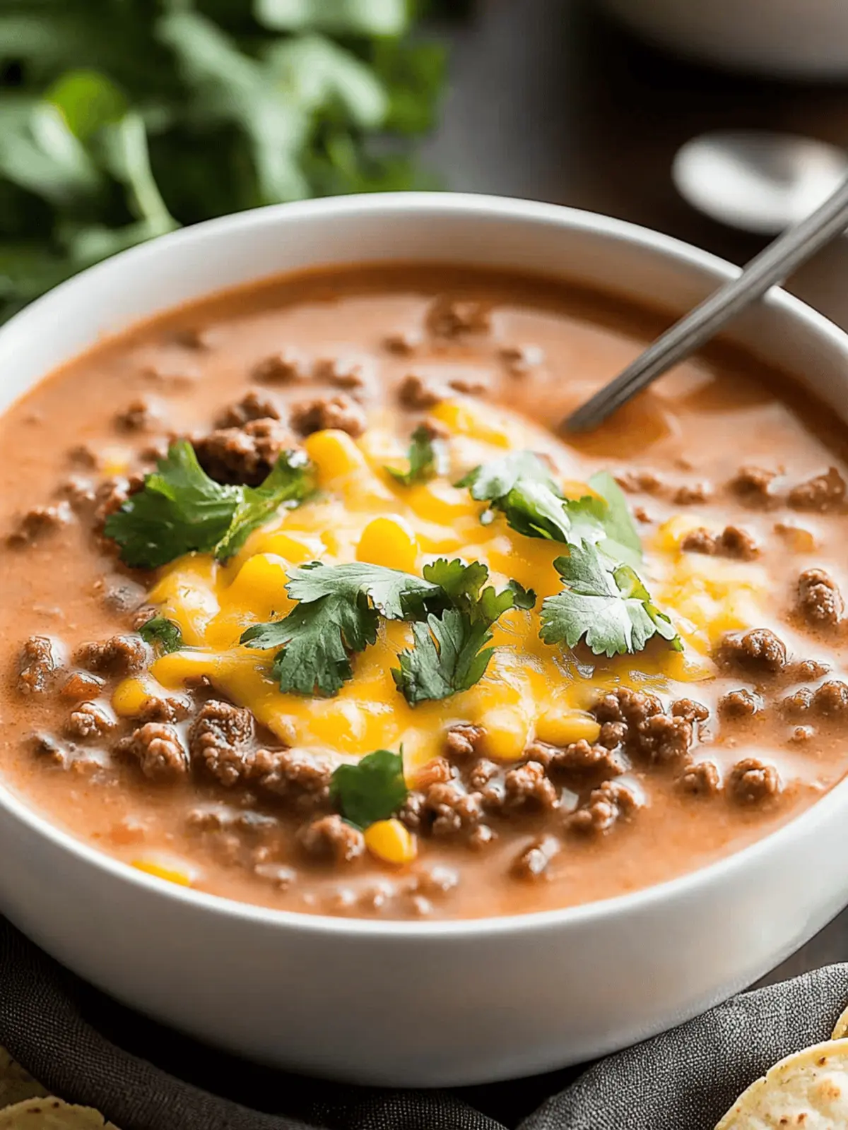 Cheesy Ground Beef Taco Soup Ready in 30 Minutes 2 Cheesy Ground Beef Taco Soup