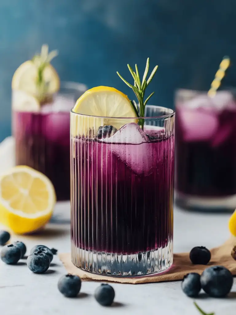 Sparkling Blueberry Ginger Mocktail