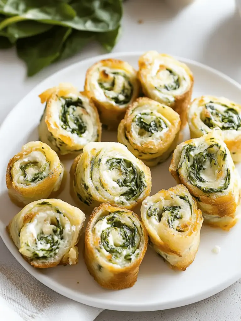 Spinach Dip in Bite-Sized Pinwheels