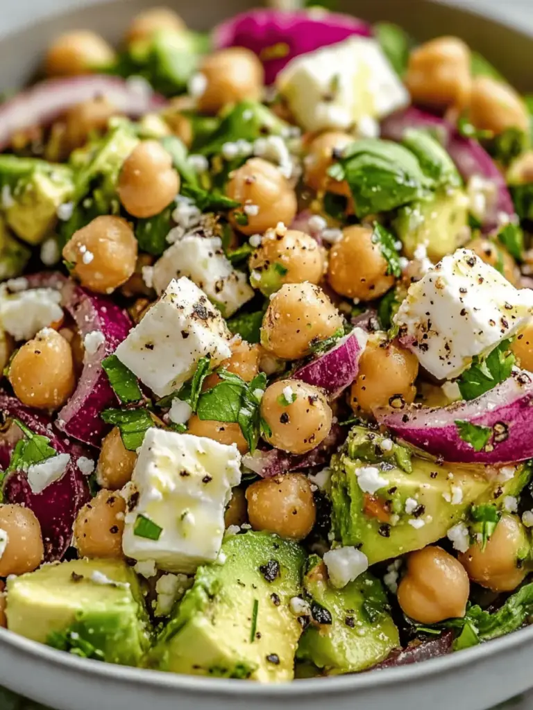 Chickpea Feta Avocado Salad