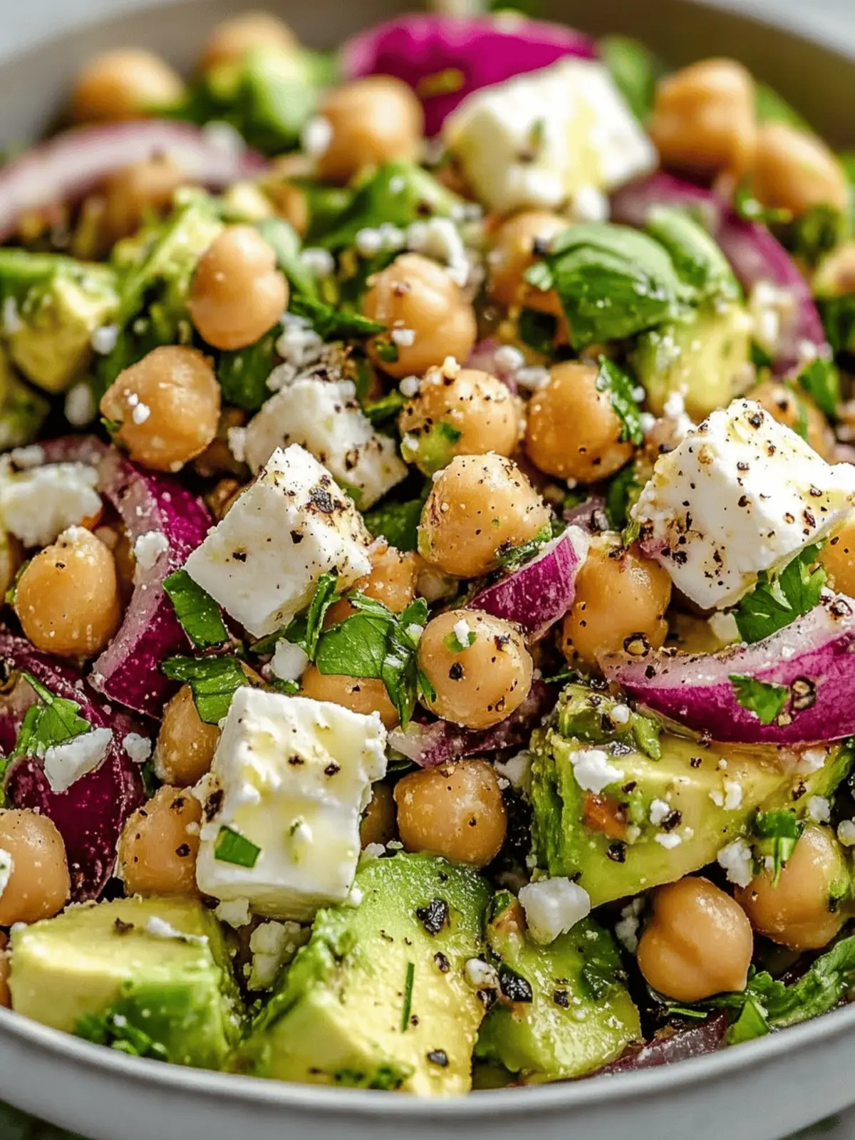 Chickpea Feta Avocado Salad