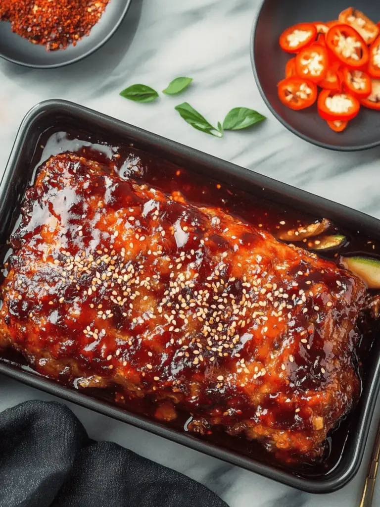 Korean Meatloaf with Gochujang Glaze