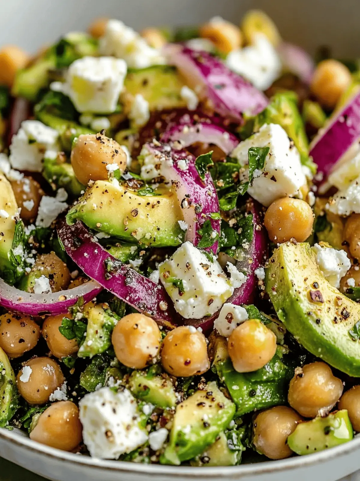 Chickpea Feta Avocado Salad