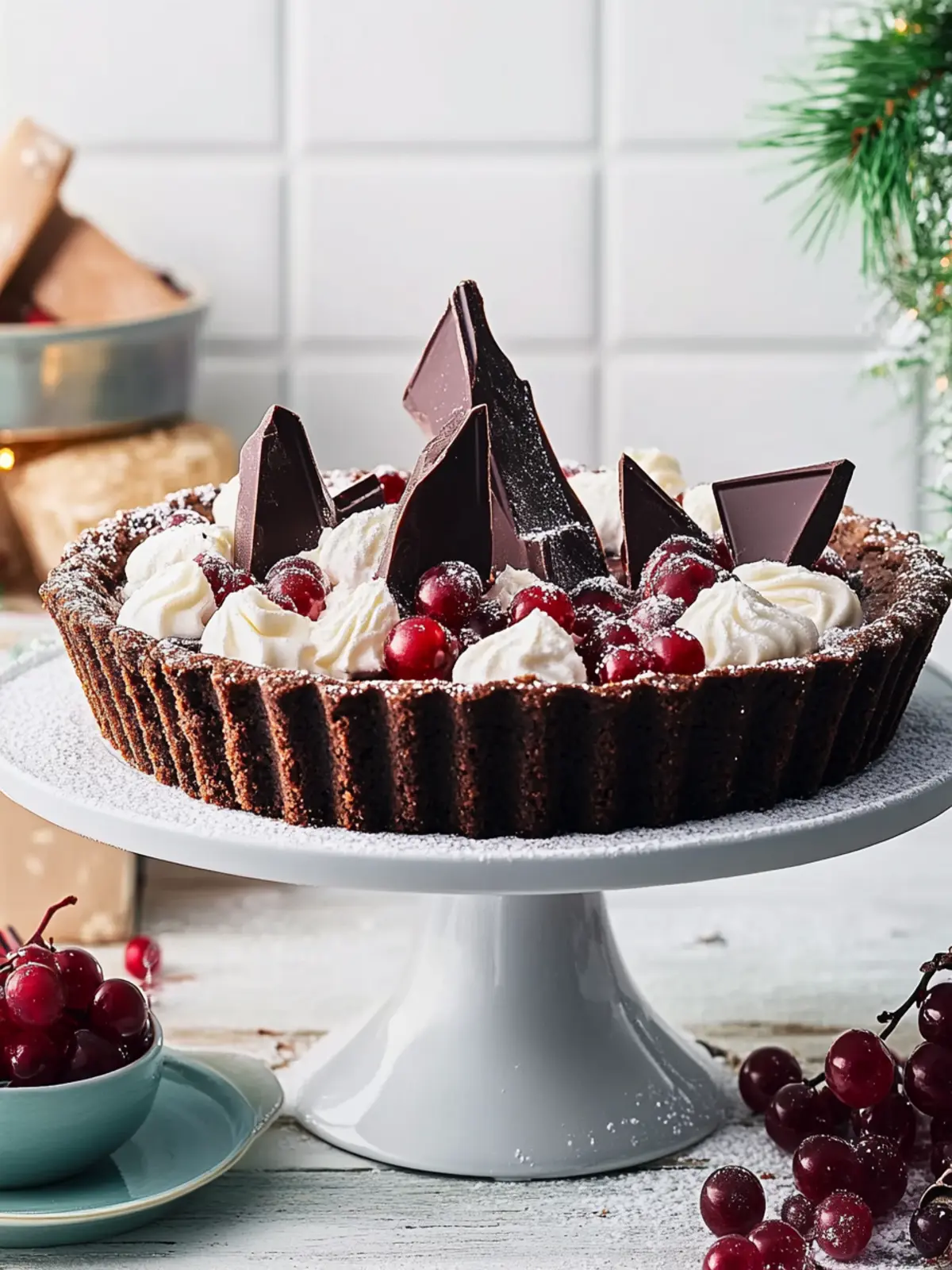 Christmas Kahlúa and Chocolate Tart