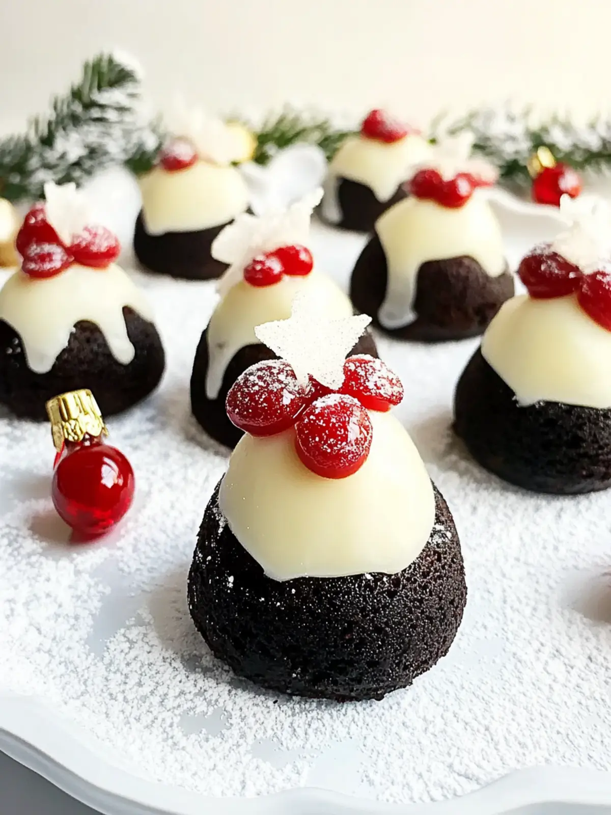 Mini Christmas Puddings: Quick, No-Bake Holiday Delight 2 Mini Christmas Puddings