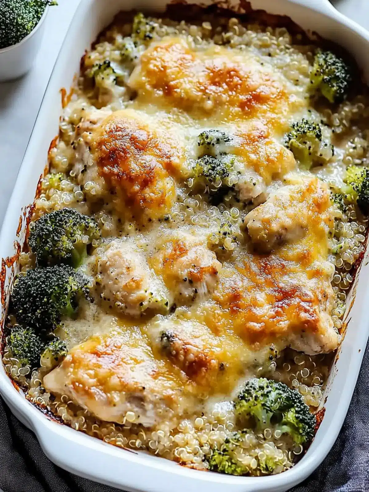 Cheesy Chicken and Broccoli Quinoa Bake