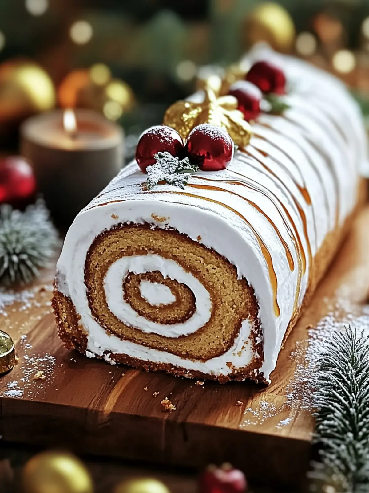Festive Ginger Bread Yule Log Cake for Cozy Holiday Gatherings 3 Ginger Bread Yule Log Cake