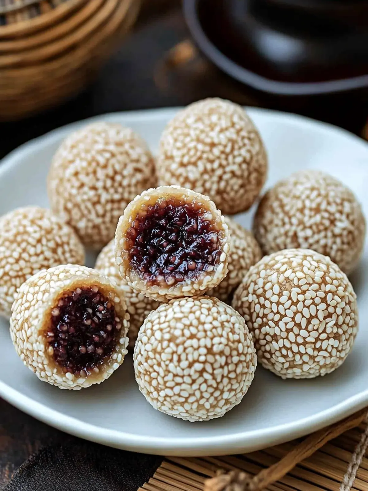 Golden Sesame Balls Filled with Sweet Bliss for Your Table 3 Golden Sesame Balls Filled