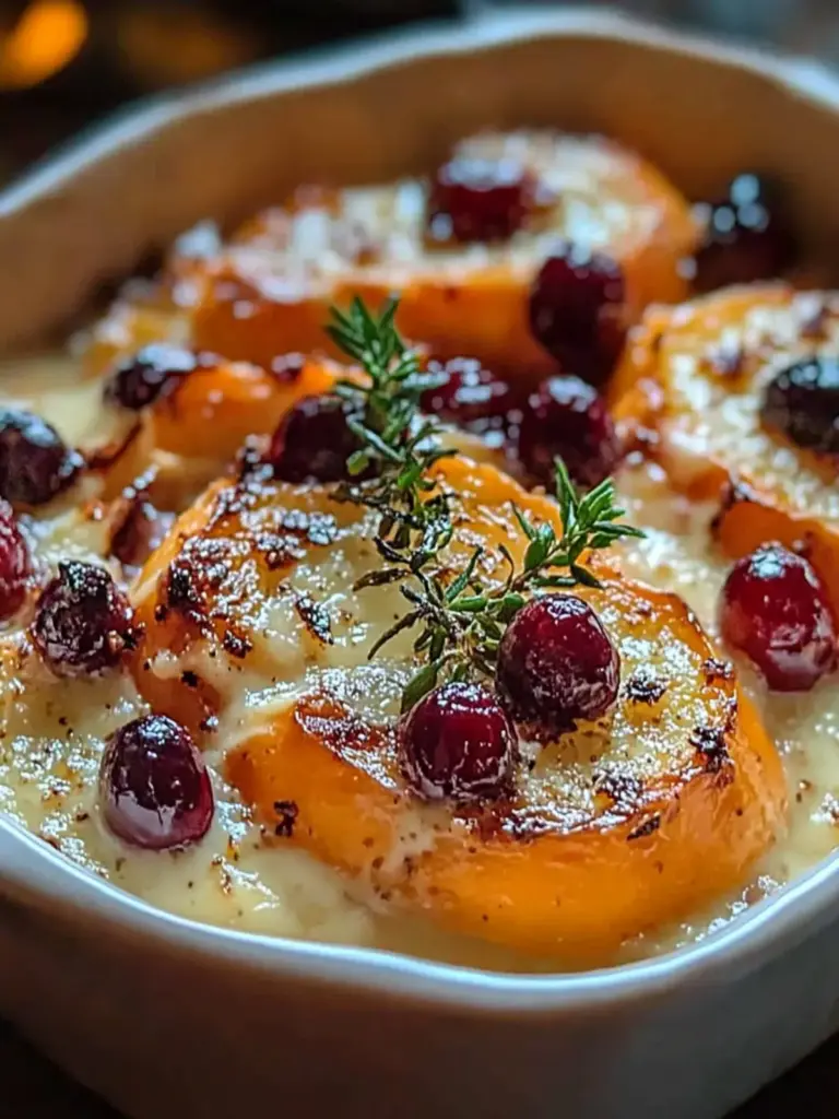 Sweet Potato Cranberry Gratin