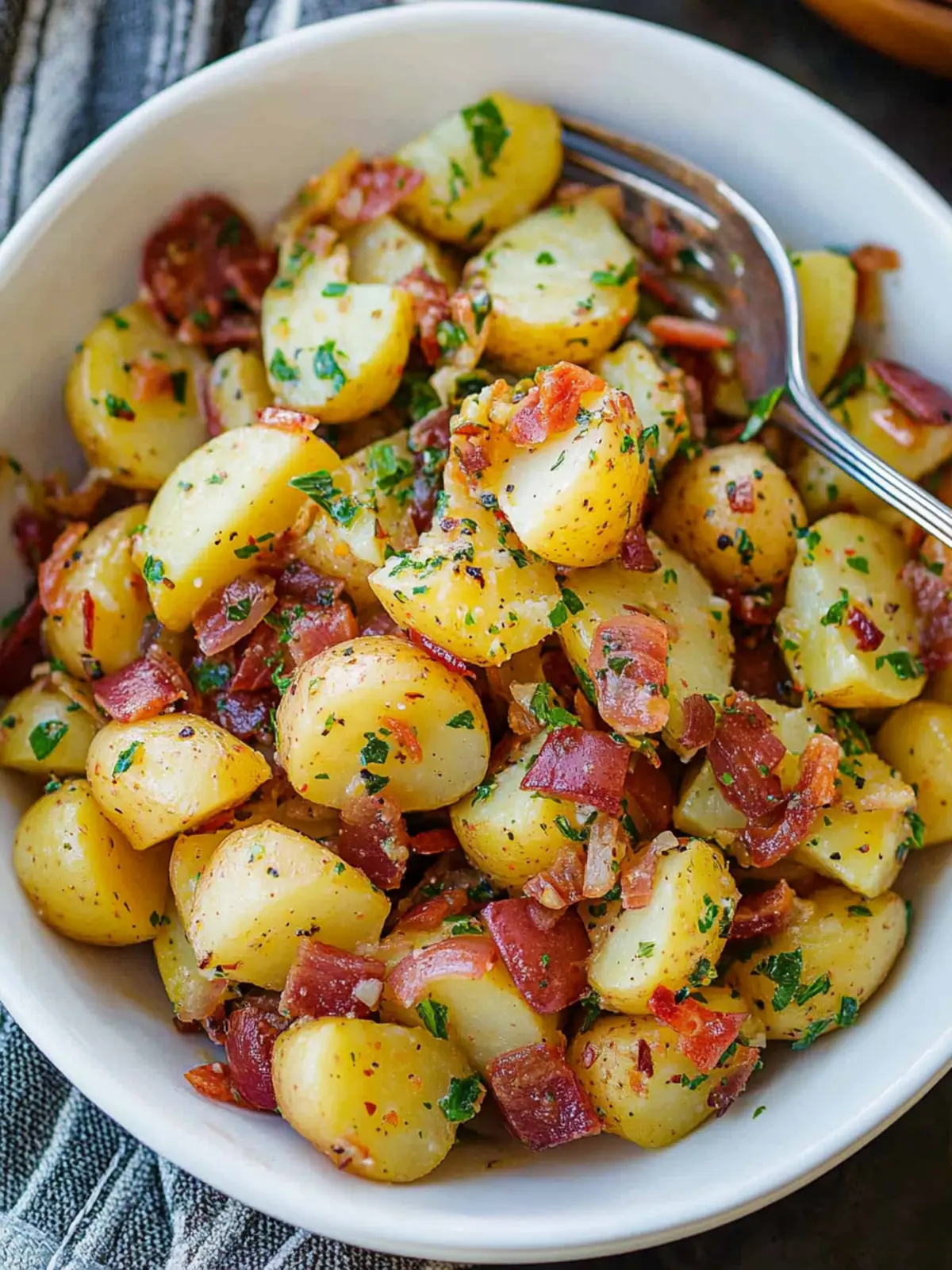 Irresistible Warm German Potato Salad with Tangy Bacon Delight 2 German Potato Salad