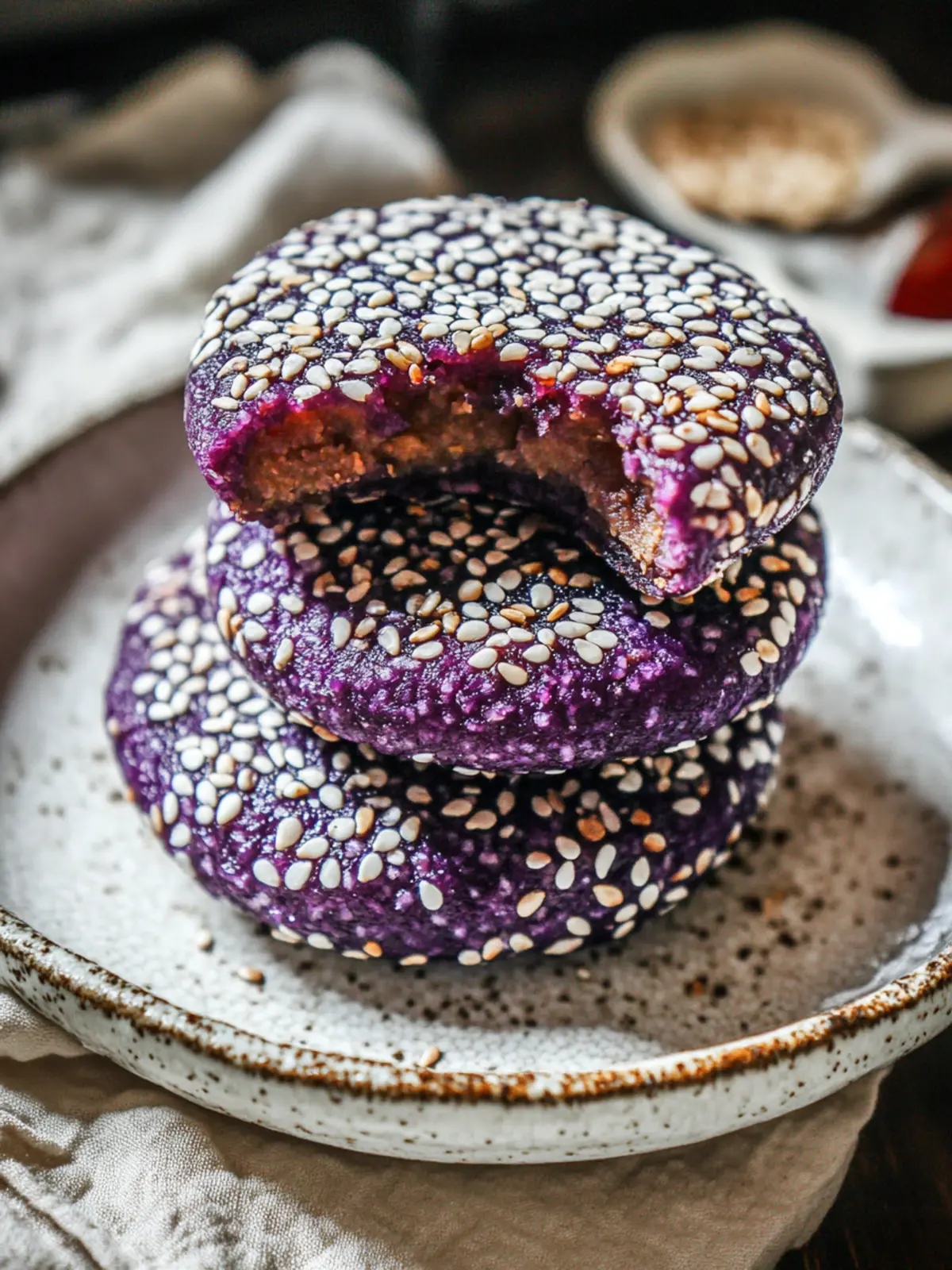 Crispy Purple Sweet Potato Cakes: A Healthy Delight 2 Purple Sweet Potato Cakes (紫薯餅)
