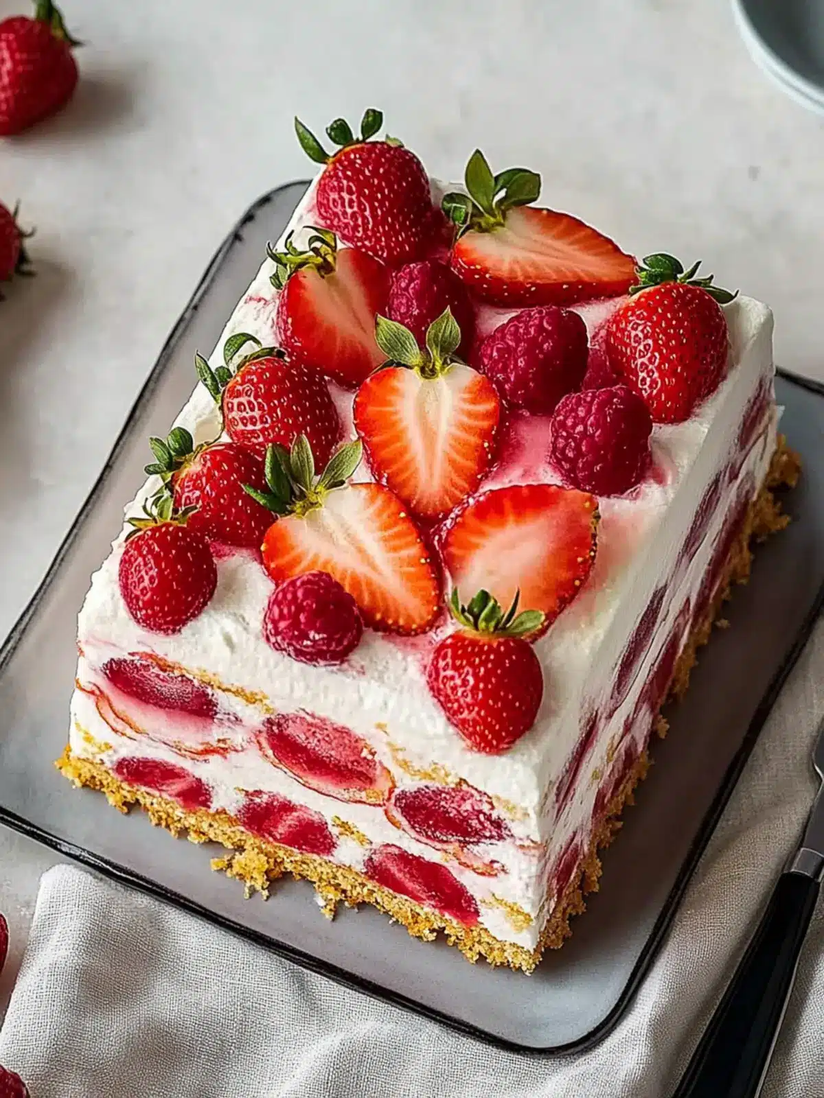 Strawberry Cream Cheese Icebox Cake