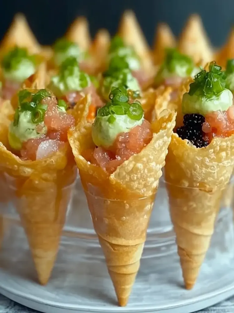 Sushi Wonton Cones