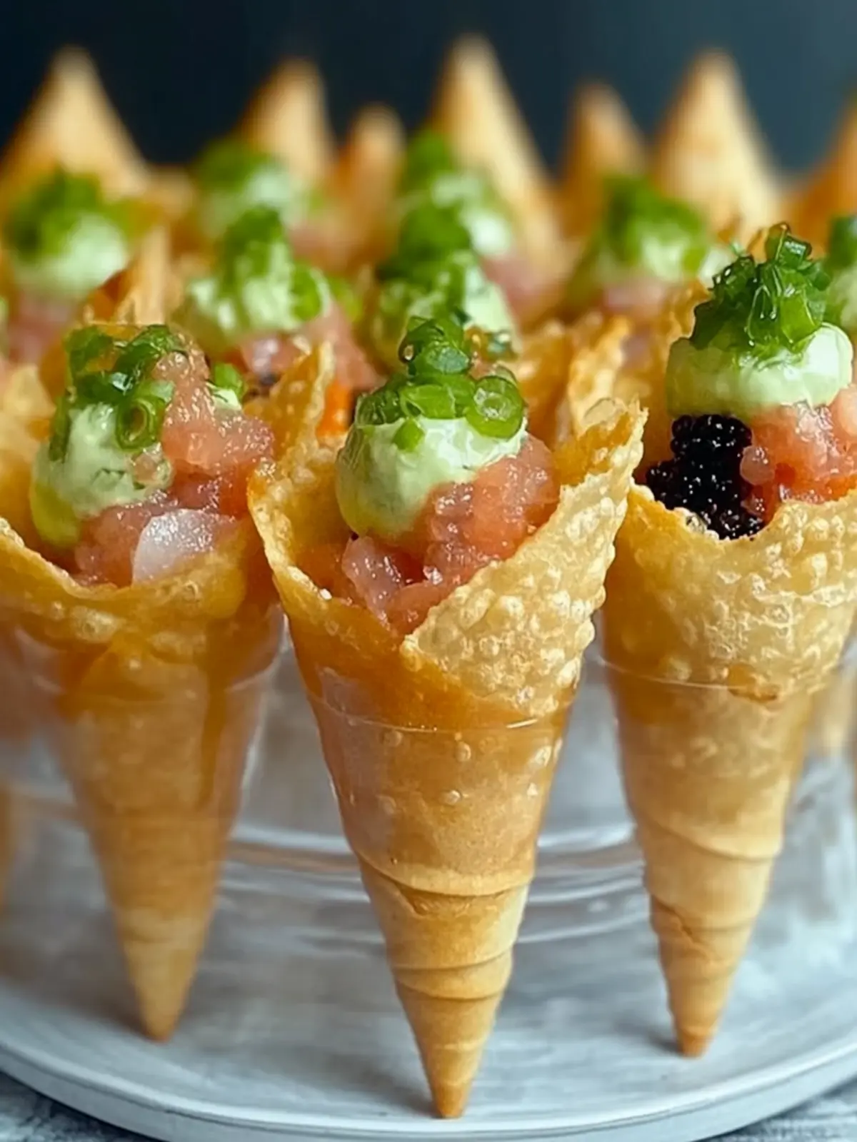 Sushi Wonton Cones