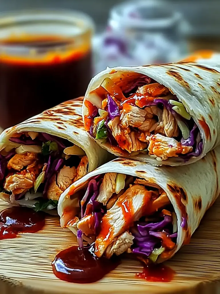 BBQ Chicken Coleslaw Wraps