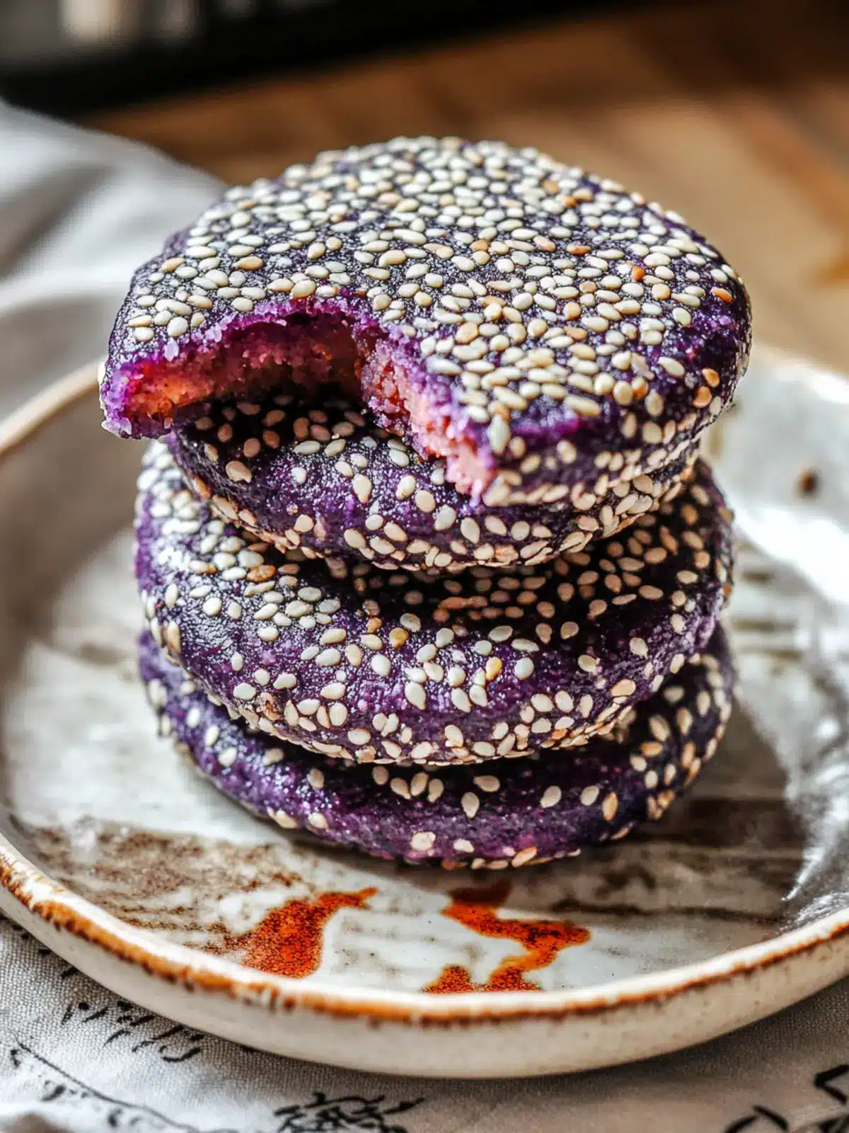 Crispy Purple Sweet Potato Cakes: A Healthy Delight 4 Purple Sweet Potato Cakes (紫薯餅)